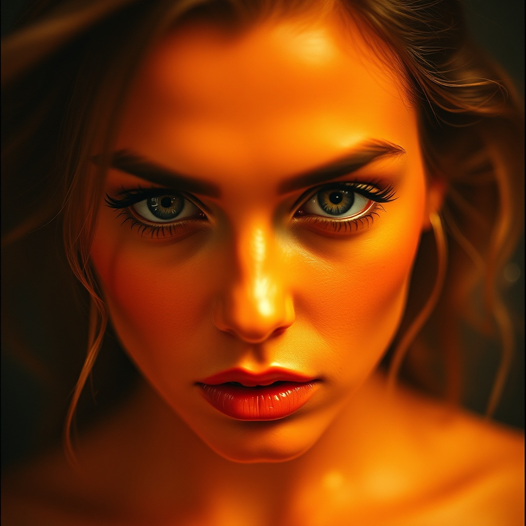 Frau mit hypnotischen Augen, die denjenigen, der das Bild sieht sofort fesselt.