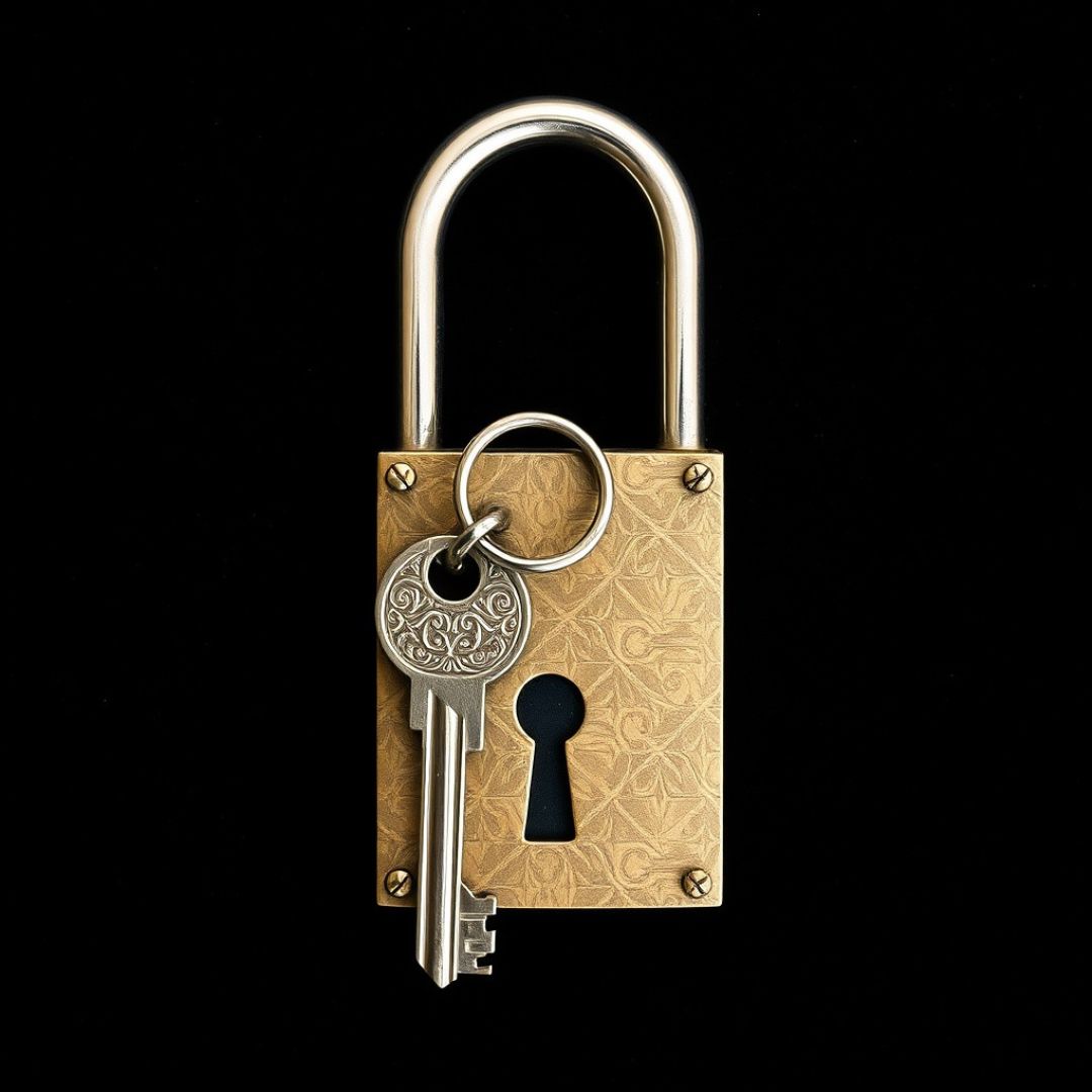 Locktober 2025 – Keuschheit & Dominanz mit Lady Loredana Bild mit einem Vorhängeschloss u. Schlüssel