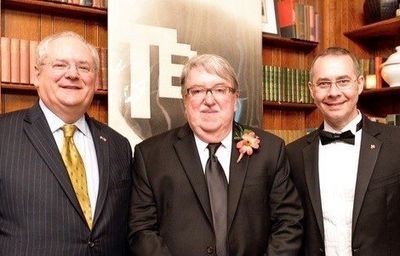 Marc Redlich with Phillip Burton, one of the recipients of the Stratton Award and former Swiss Consul for Boston, Felix Moesner Phillip Burton