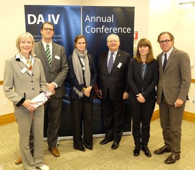 Marc Redlich with panel members at the German-American Lawyers Annual Conference held at Harvard Law School German-American Lawyers Annual Conference