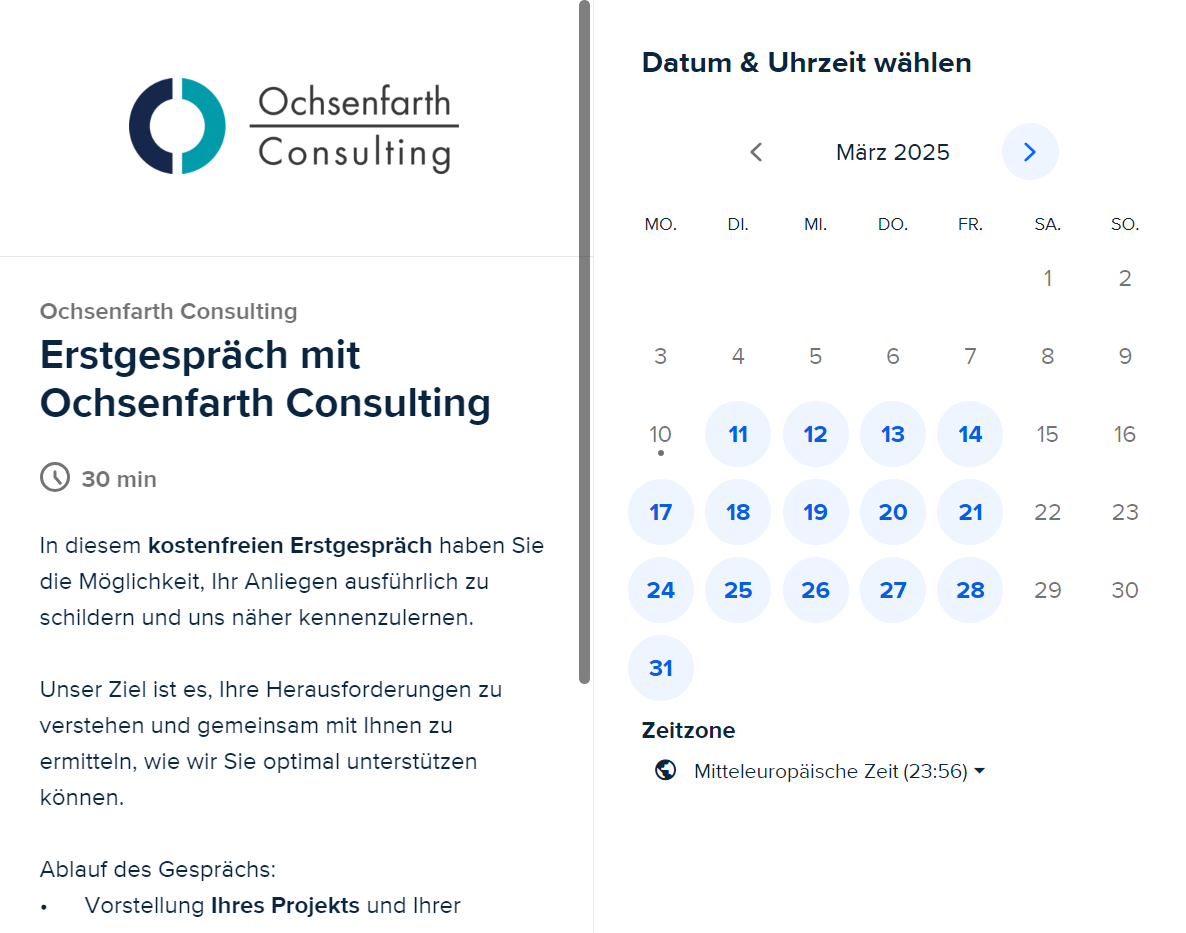 Erstgespräch mit Ochsenfarth Consulting buchen