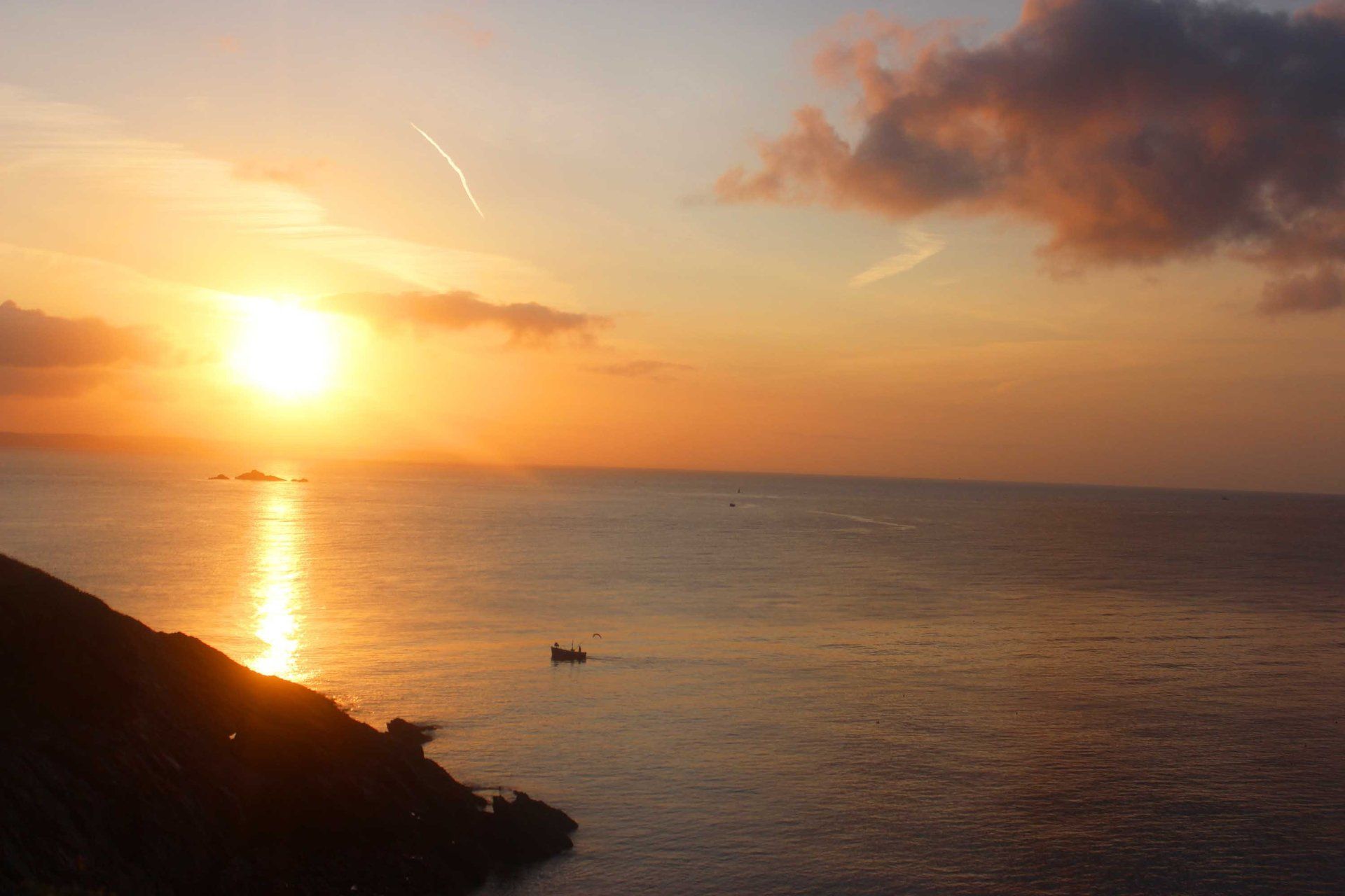 Sunrise overThe Gwineas Gorran Haven Cornwall in photo gallery by L A Kent author of Rogue Flamingo