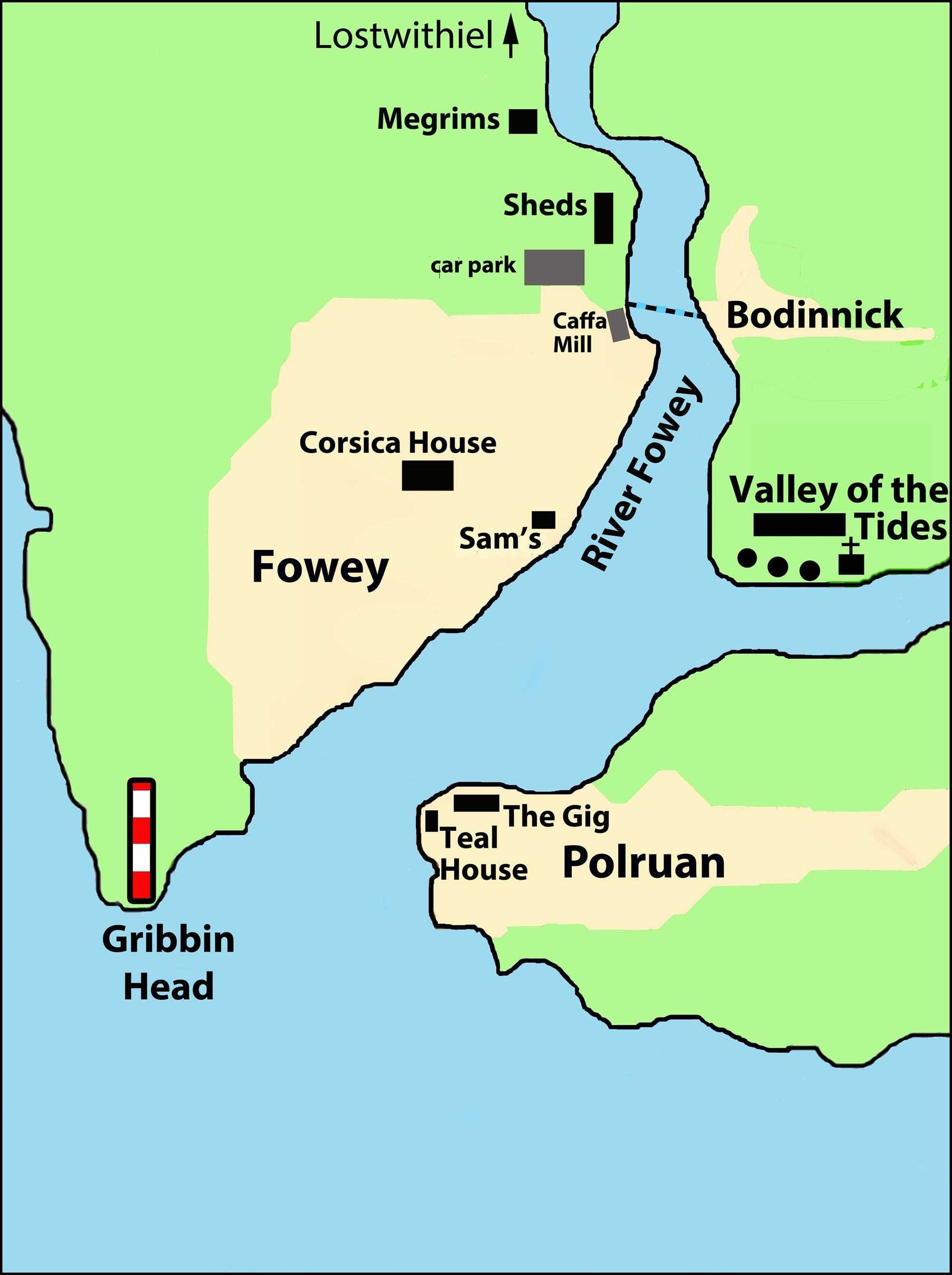 Fowey locations from Silent Gull by Cornish author L A Kent