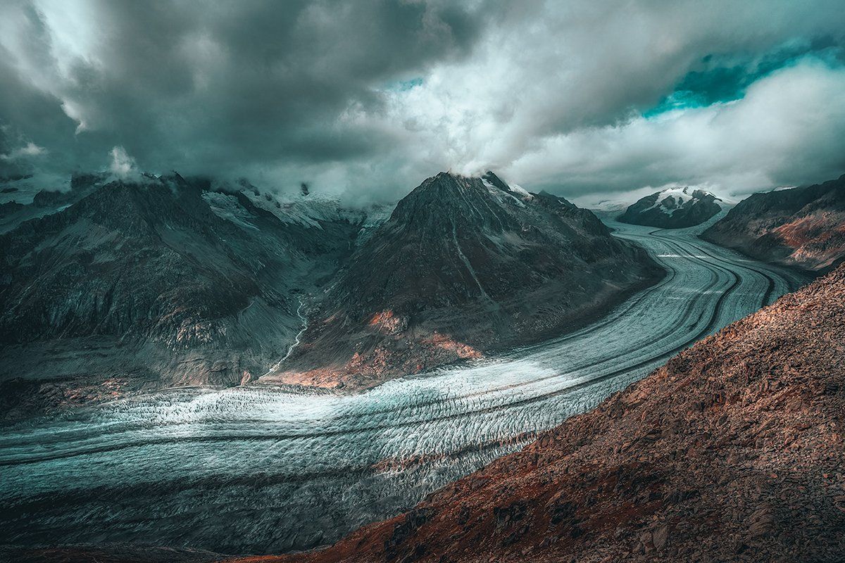 Der Aletsch Gletscher vom Eggishorn, Schweiz