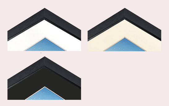 Abbildung der verfügbaren Passepartouts