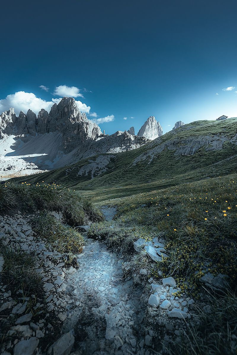 Kleiner Bachlauf vor den Drei Zinnen, Dolomiten