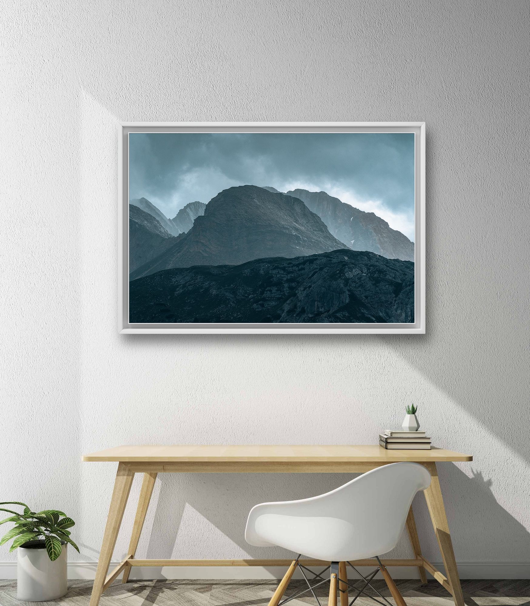 To the murals Landscape picture from the calendar shown as a mural