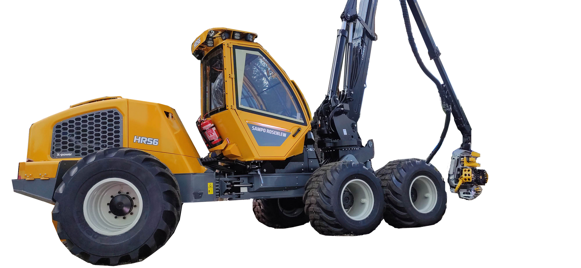 abatteuse 4 - 6 -8 roues du constructeur finlandais SAMPO ROSENLEW chez giraud matériels forestiers