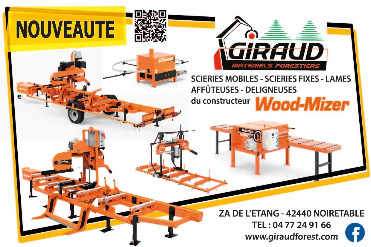 encart mecanisation forestière janvier 2026 giraud commercialise les scieries woodmizer