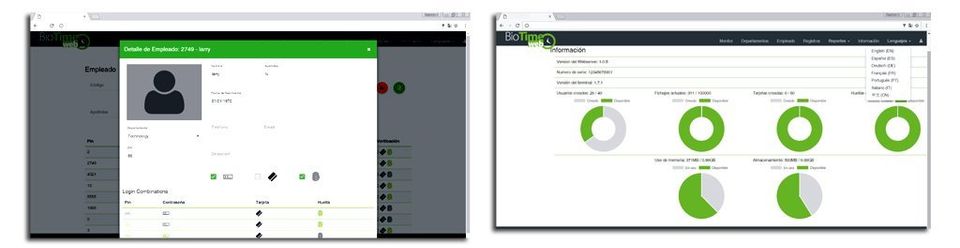 Interface software ZKBioTime Web Interface software ZKBioTime Web