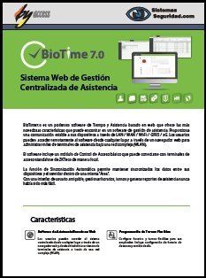 Catálogo Software de control de presencia ZK BioTime 7