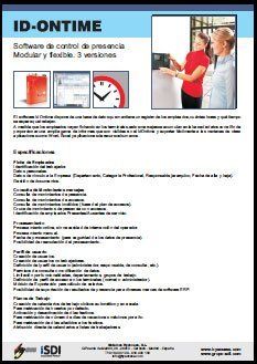 Catálogo Software de control de presencia IdOntime Catálogo Software de control de presencia IdOntime