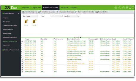 Monitorización en tiempo real ZKAccess3.5 Monitorización en tiempo real ZKAccess3.5