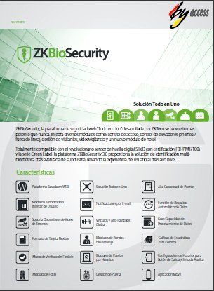 Catálogo Software de control de accesos ZKBioSecurity Catálogo Software de control de accesos ZKBioSecurity