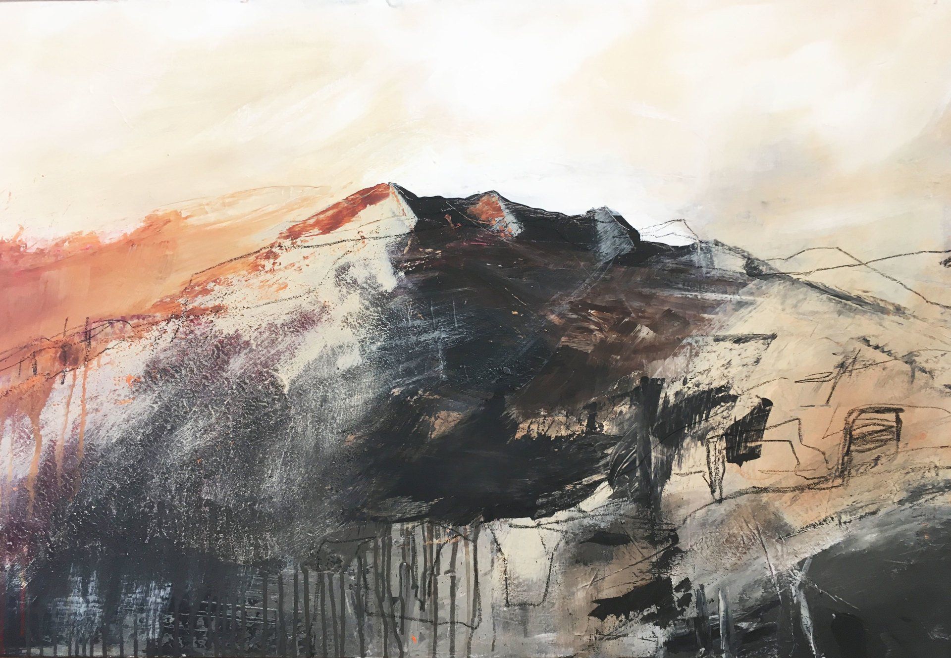 Zwei Wölfe in der Natur, Acryl auf Leinwand Gabriele Prentl Malerei