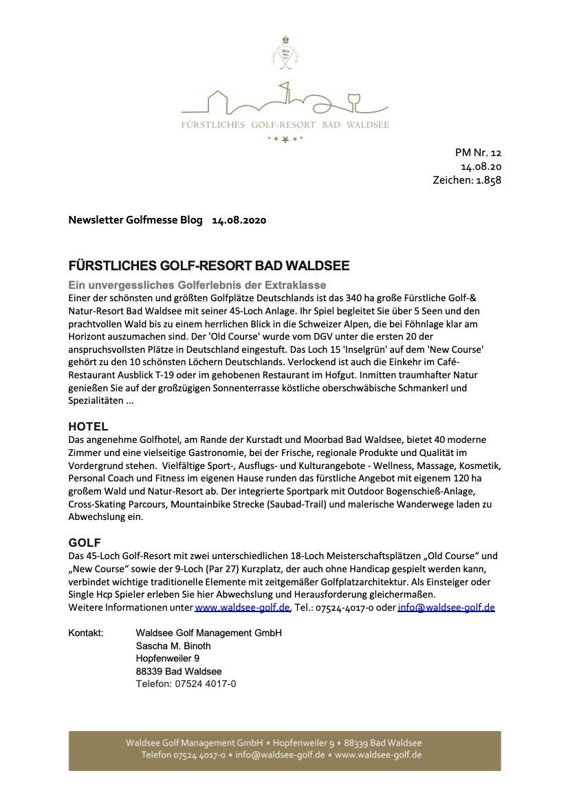 Fürstliches Golf-Resort Bad Waldsee, Golf, 45-Loch Golf-Anlage, LED Nachtgolf-Anlage, Golfschule, Golfturniere, New Course, Old Course, 9-Loch-Kurzplatz, Greenkeeping, Fürstlicher Golf-Club Oberschwaben, Fürstliches Golf-Hotel, Golf-Angebote, Golf-Schnupperkurse, Natur-Lehrpfad, Rund-Wanderwege, Kaffee, Restaurant, Vinothek, erlesene Weine, Bar, selbstgebackene Kuchen, Snacks, Mittagstisch, Sonnenterrasse, Gin - Greenkeeper's Cut, Bier vom Fass, kleine Gerichte, Burger, vegetarisch, vegan, Laktose frei, Gluten frei, Café-Restaurant Ausblick T-19, Restaurant im Hofgut