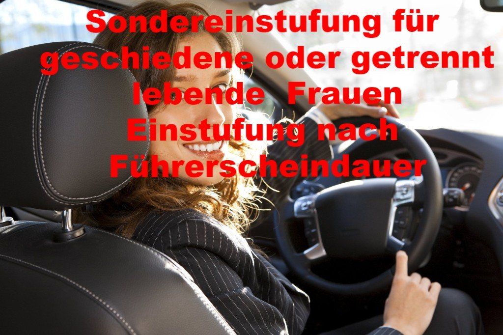 Sondereinstufung für geschiedene und getrennt lebende Frauen in der Kraftfahrtversicherung Sondereinstufung für geschiedene und getrennt lebende Frauen