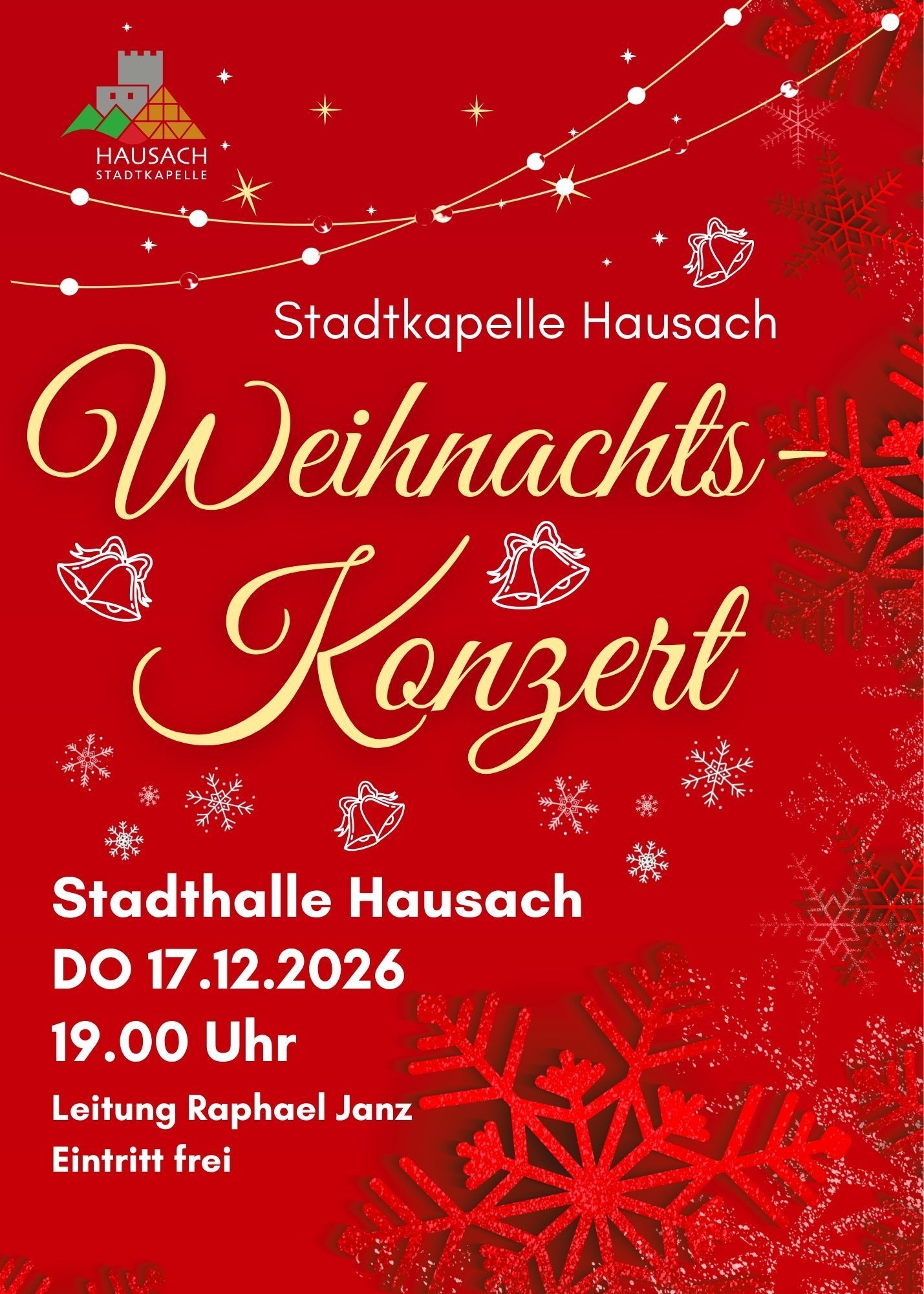 Mehr zum Weihnachtskonzert Weihnachtskonzert der Stadtkapelle Hausach 2026