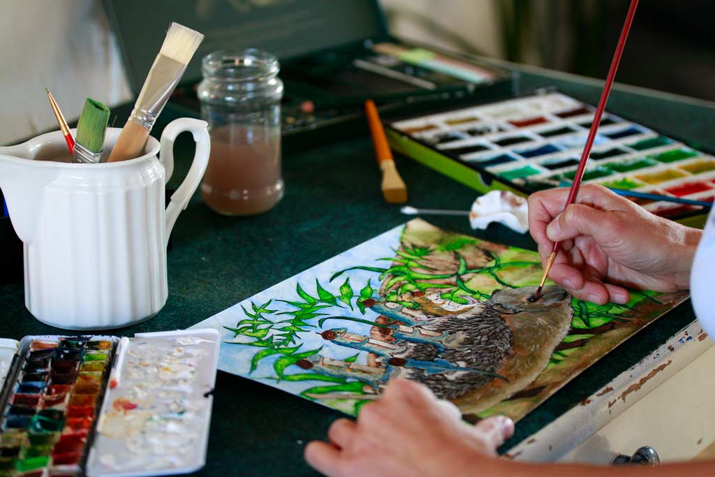 Simone Harsch illustriert eine Szene aus Ihrem Buch Emil Mausezahn