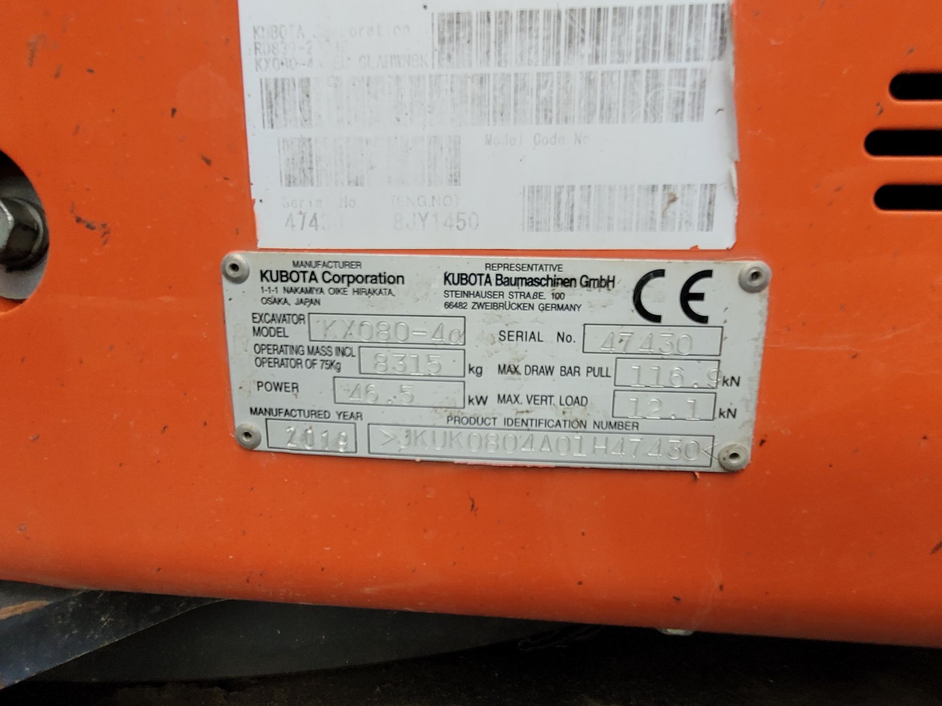 Mini Pelle Kubota KX 80-4 A