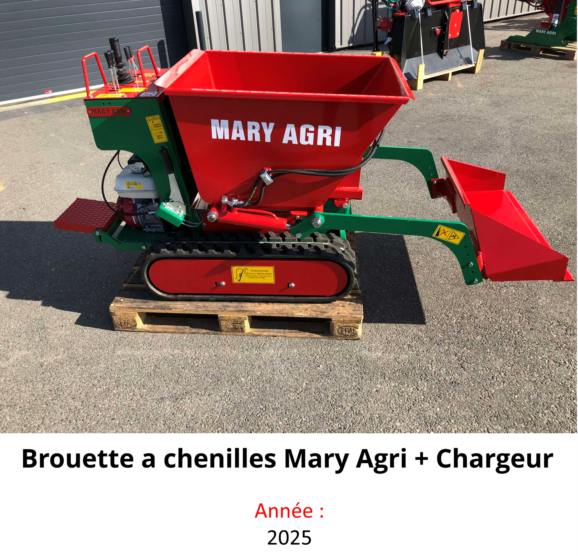Brouette a chenilles Mary Agri 450KG + Chargeur