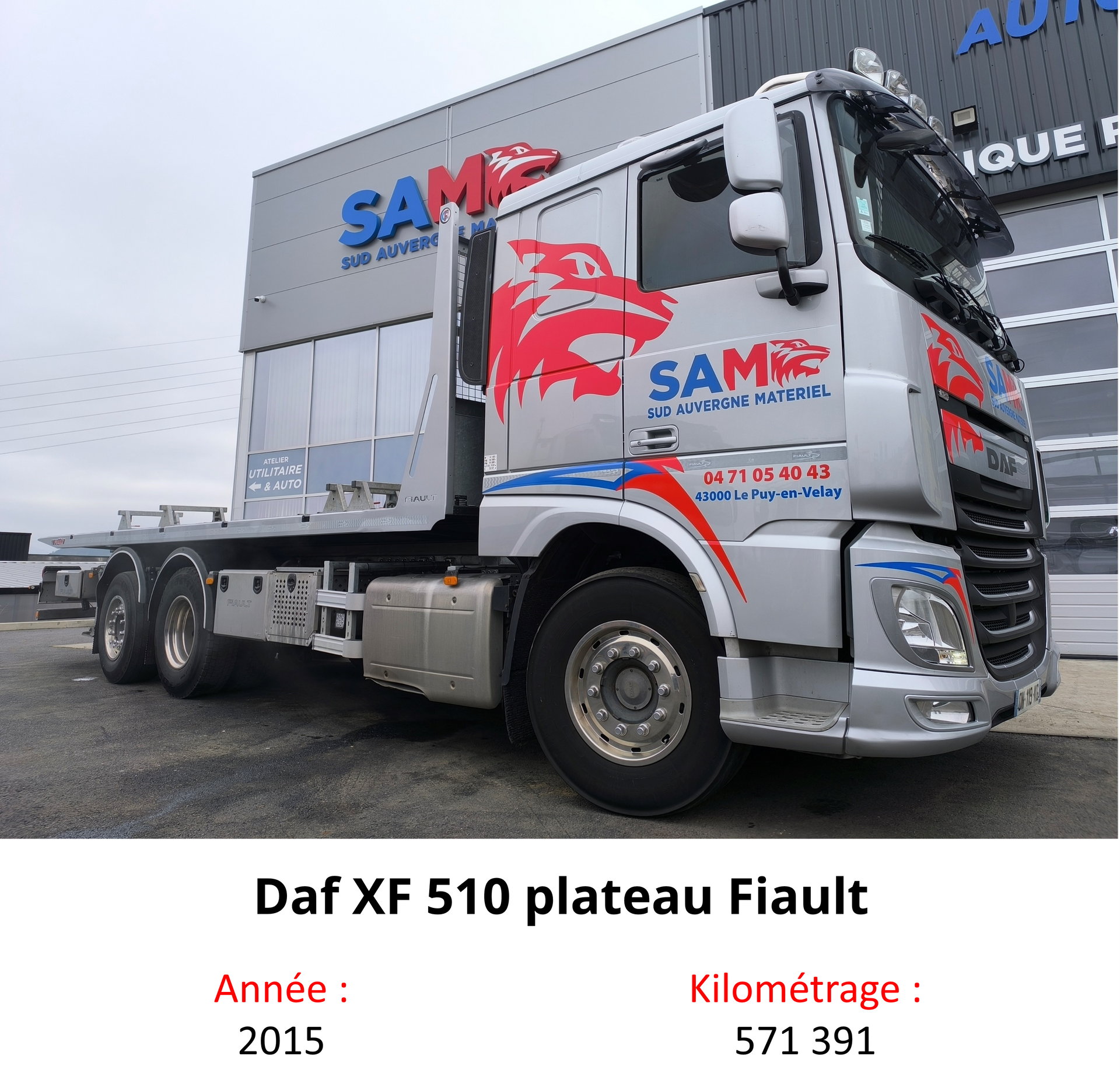Daf XF 510 plateau Fiault