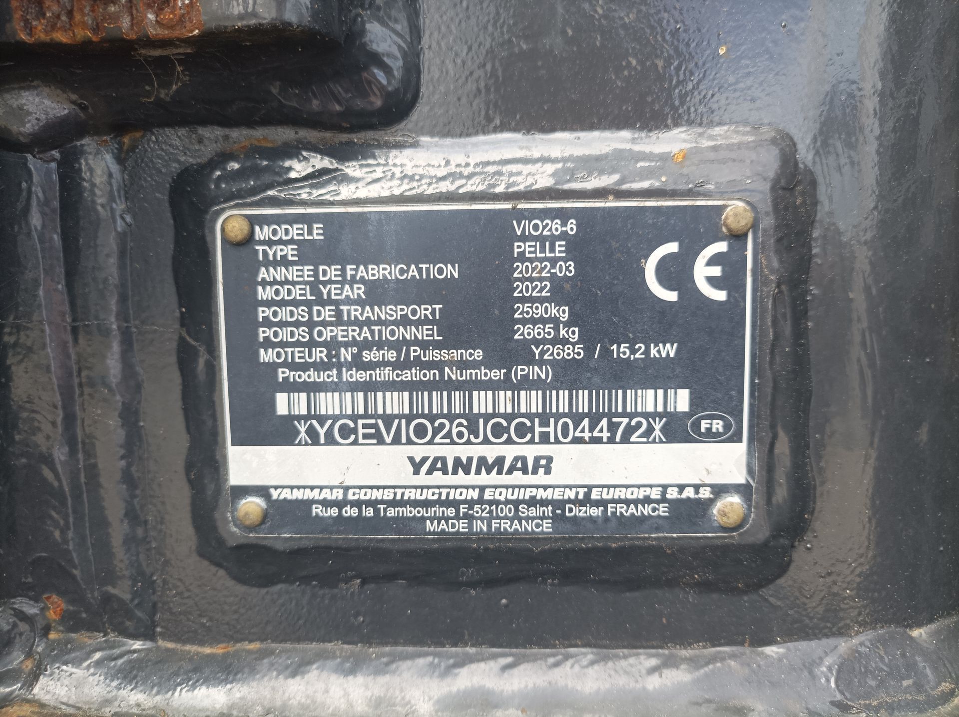 Mini Pelle Yanmar VIO 26-6