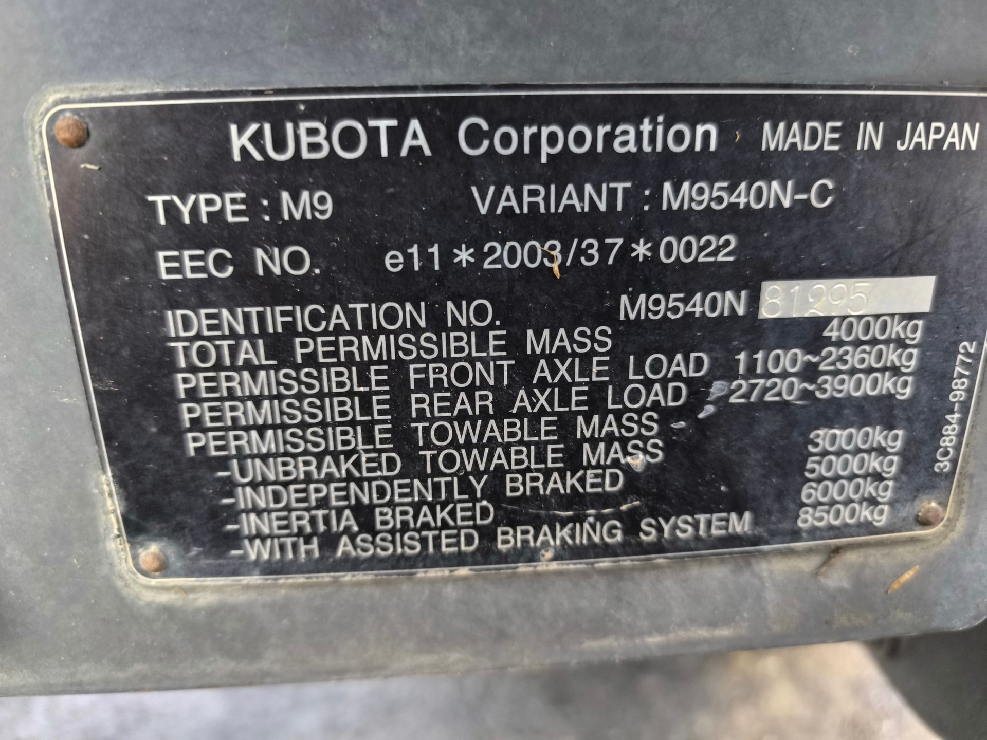 Kubota M 9540 DTNQ Narrow