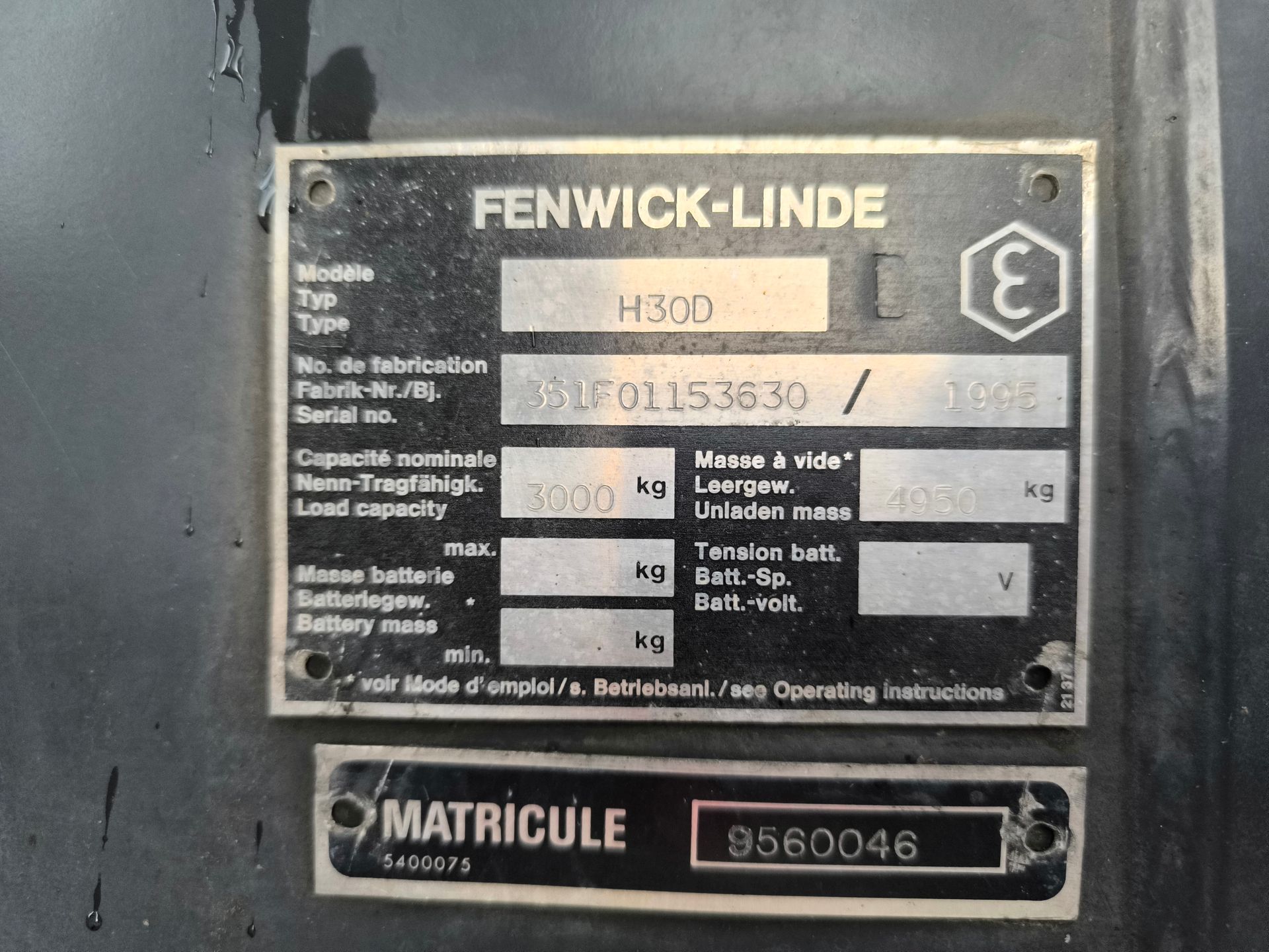 Chariot élévateur Fenwick H30D Gaz