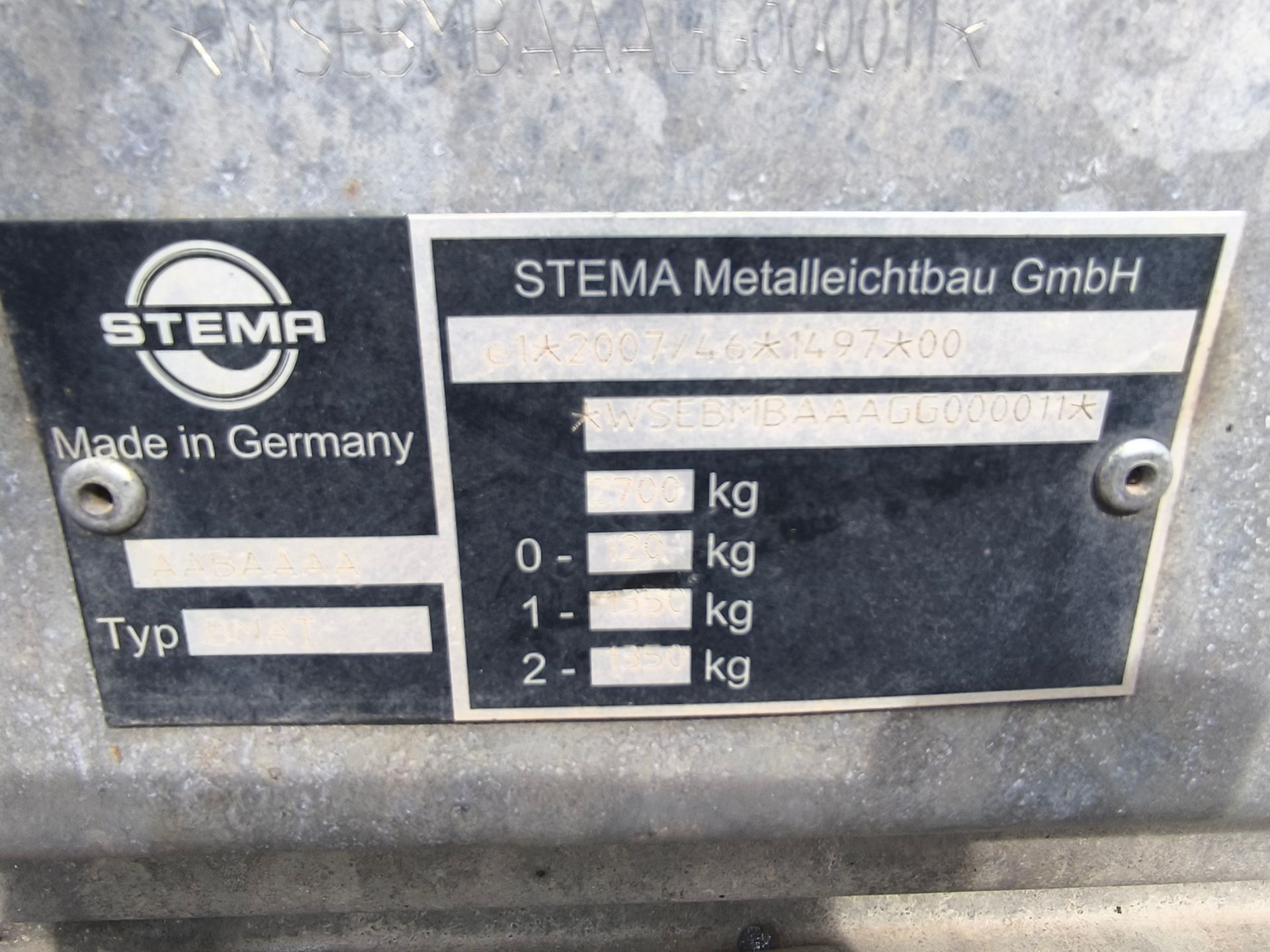 Remorque STEMA 2 essieux