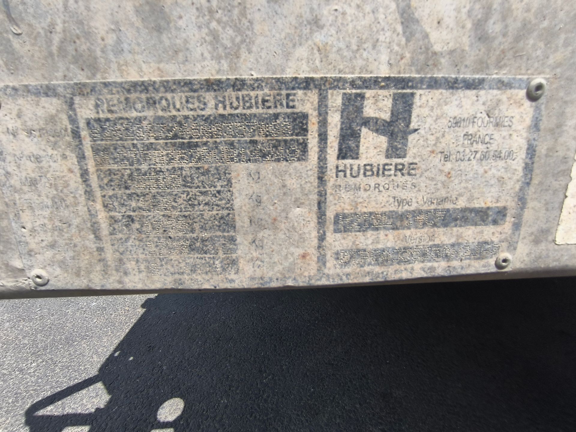 Remorque 2 essieux Hubiere 3.5 T