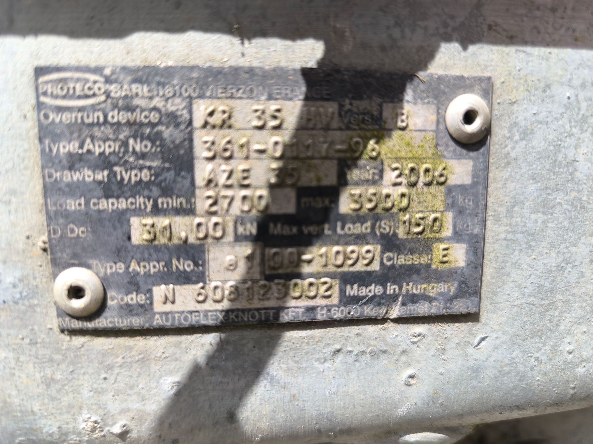 Remorque 2 essieux ECIM 3.5 T