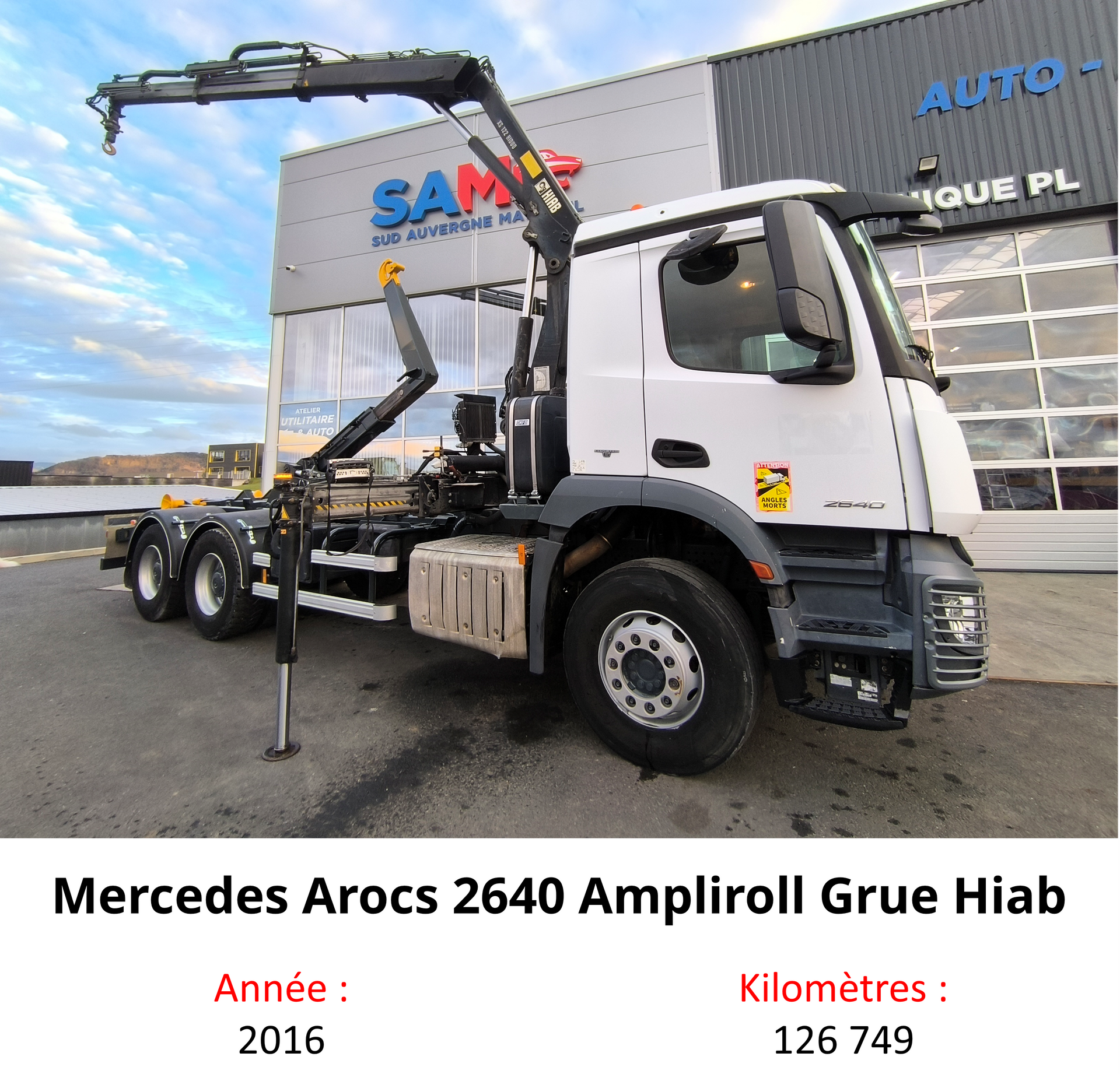Mercedes-Benz Arocs 2640 Ampliroll Grue Hiab