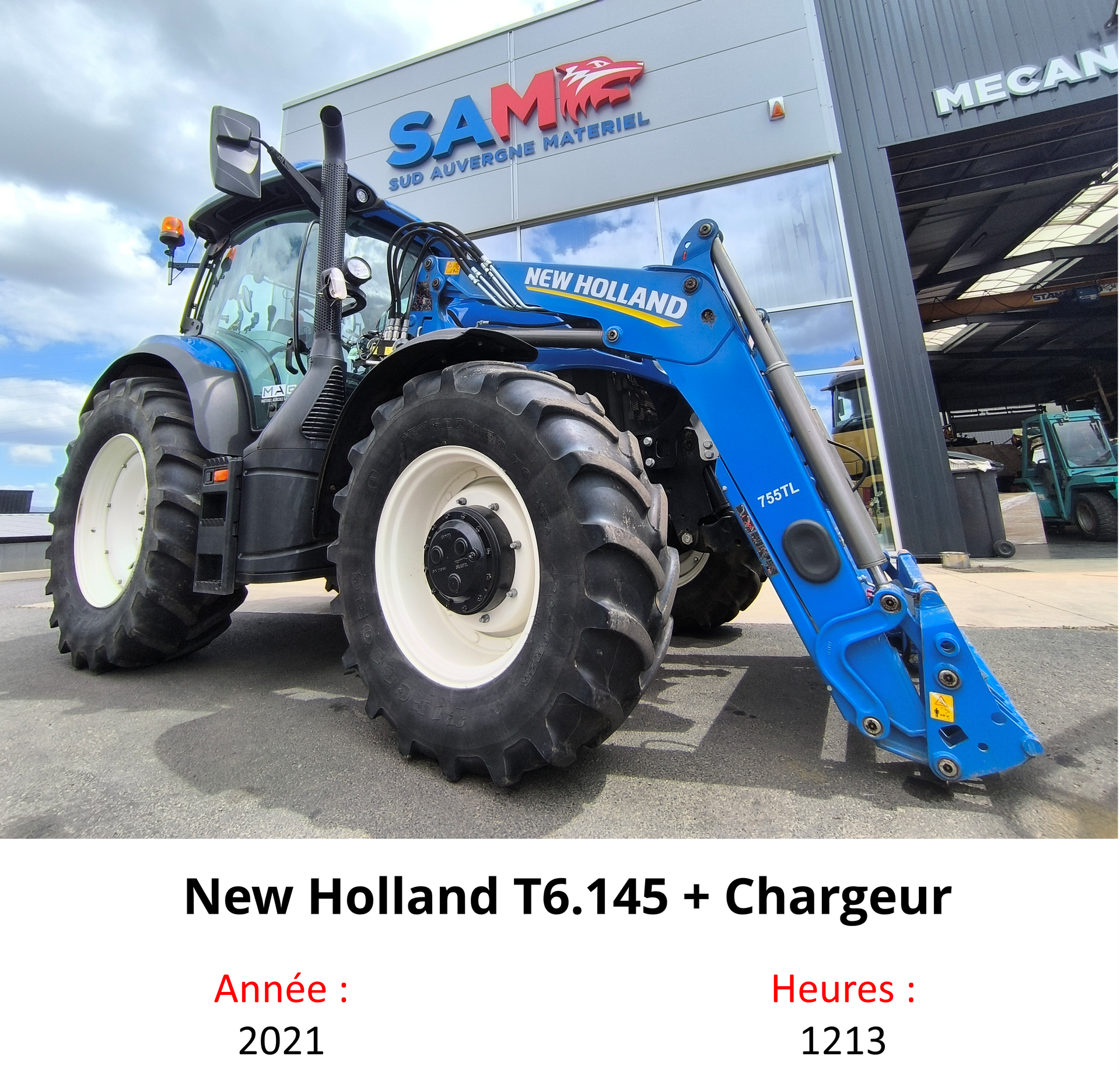 New Holland T6.145 + Chargeur