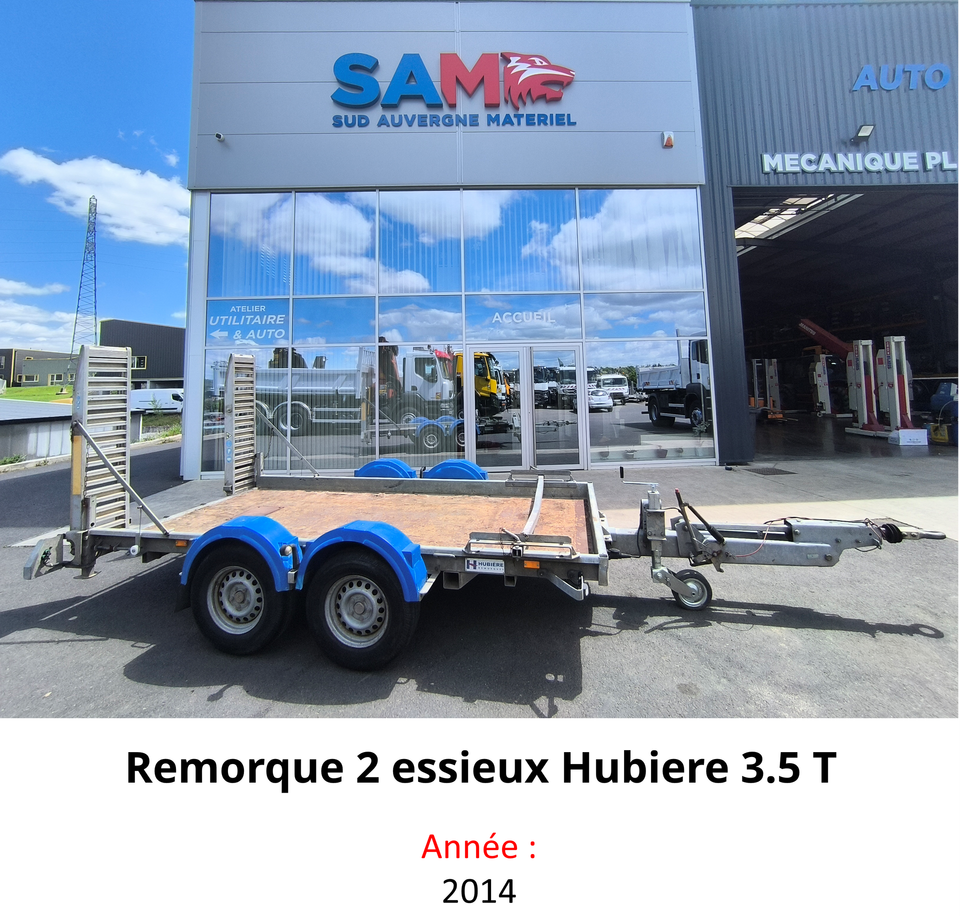 Remorque 2 essieux Hubiere 3.5 T