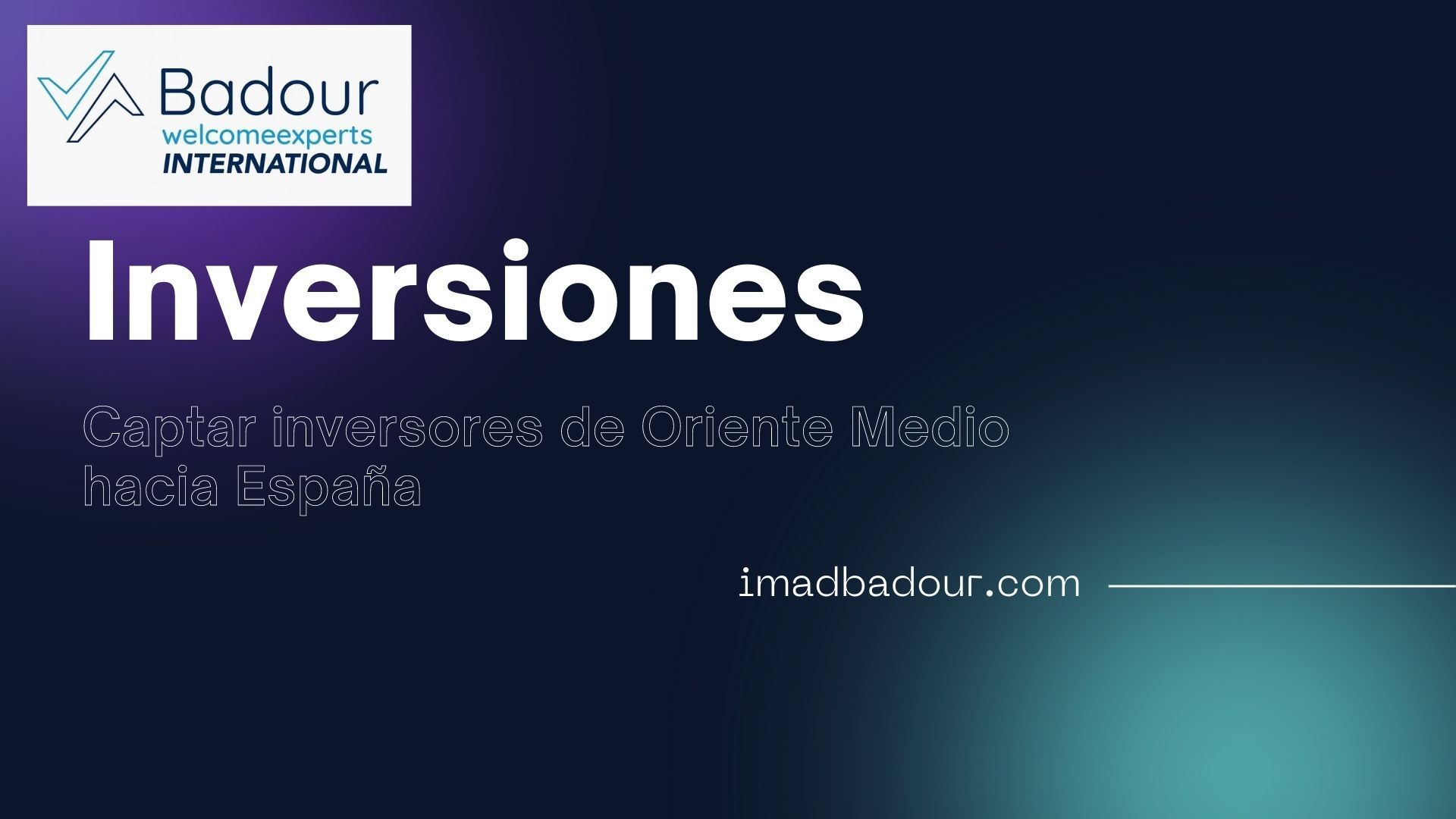 Imad Badour, Estrategias de Marketing y Ventas. España y Oriente Medio.Duabi, Riad, Doha, Abu Dabi. Madrid, Barcelona, Málaga, Granada.Apertura de nuevos Mercados. Exportaciones, Inversores, Inversiones.#oriente_medio #mundo_arabe #exportacion #estarategias #marketing #ventas #عماد_بدور #imad_badour Imad Badour, Estrategias de Marketing y Ventas. España y Oriente Medio.Duabi, Riad, Doha, Abu Dabi. Madrid, Barcelona, Málaga, Granada.Apertura de nuevos Mercados. Exportaciones, Inversores, Inversiones.#oriente_medio #mundo_arabe #exportacion #estarategias #marketing #ventas #عماد_بدور #imad_badour