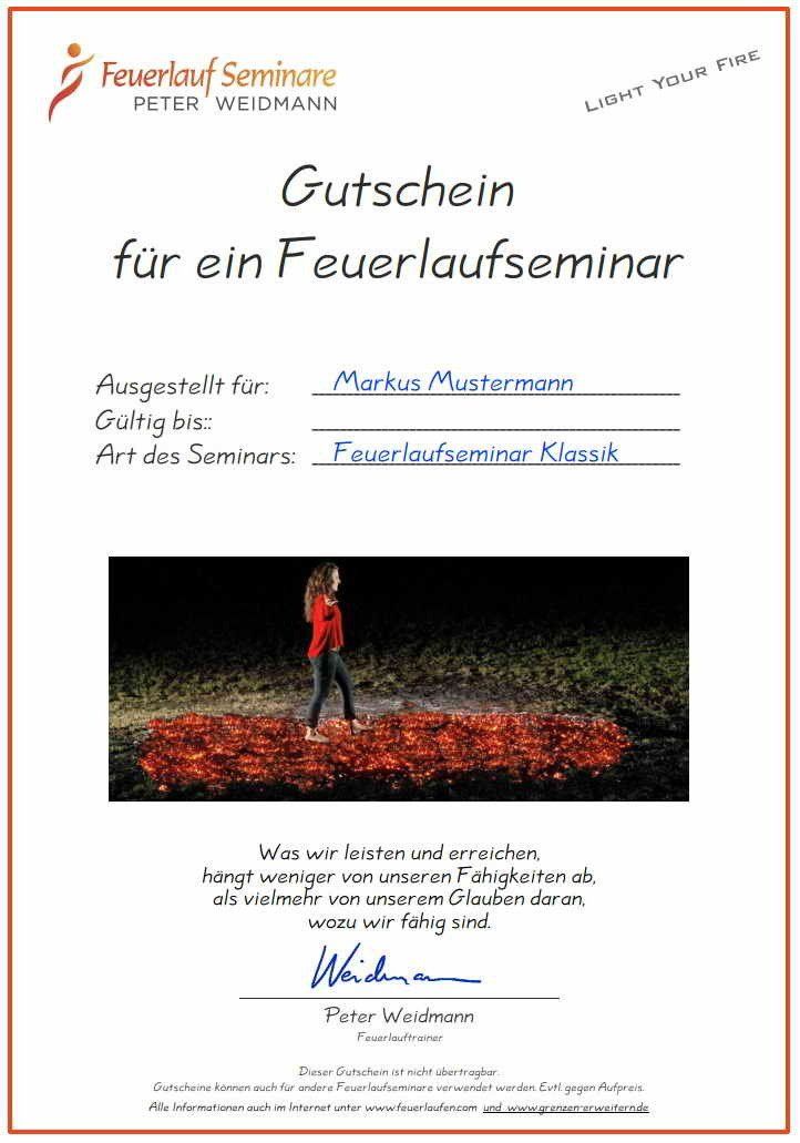 Gutschein Feulaufseminar Gutschein feuerlauf feuerlaufen feuerlaufseminare