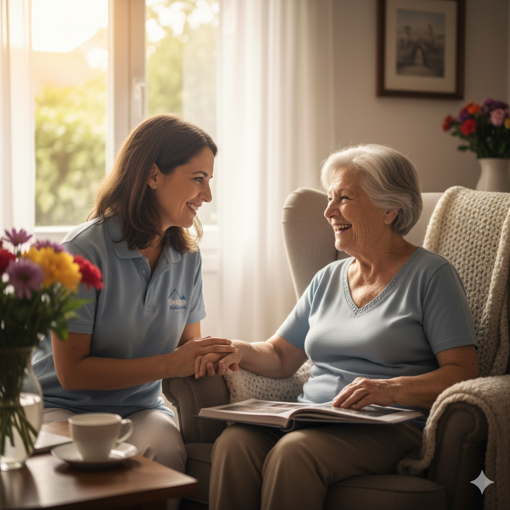 Cuidadora de ancianos a domicilio en En Tu Casa Asistencia. Confianza y bienestar en el cuidado de p