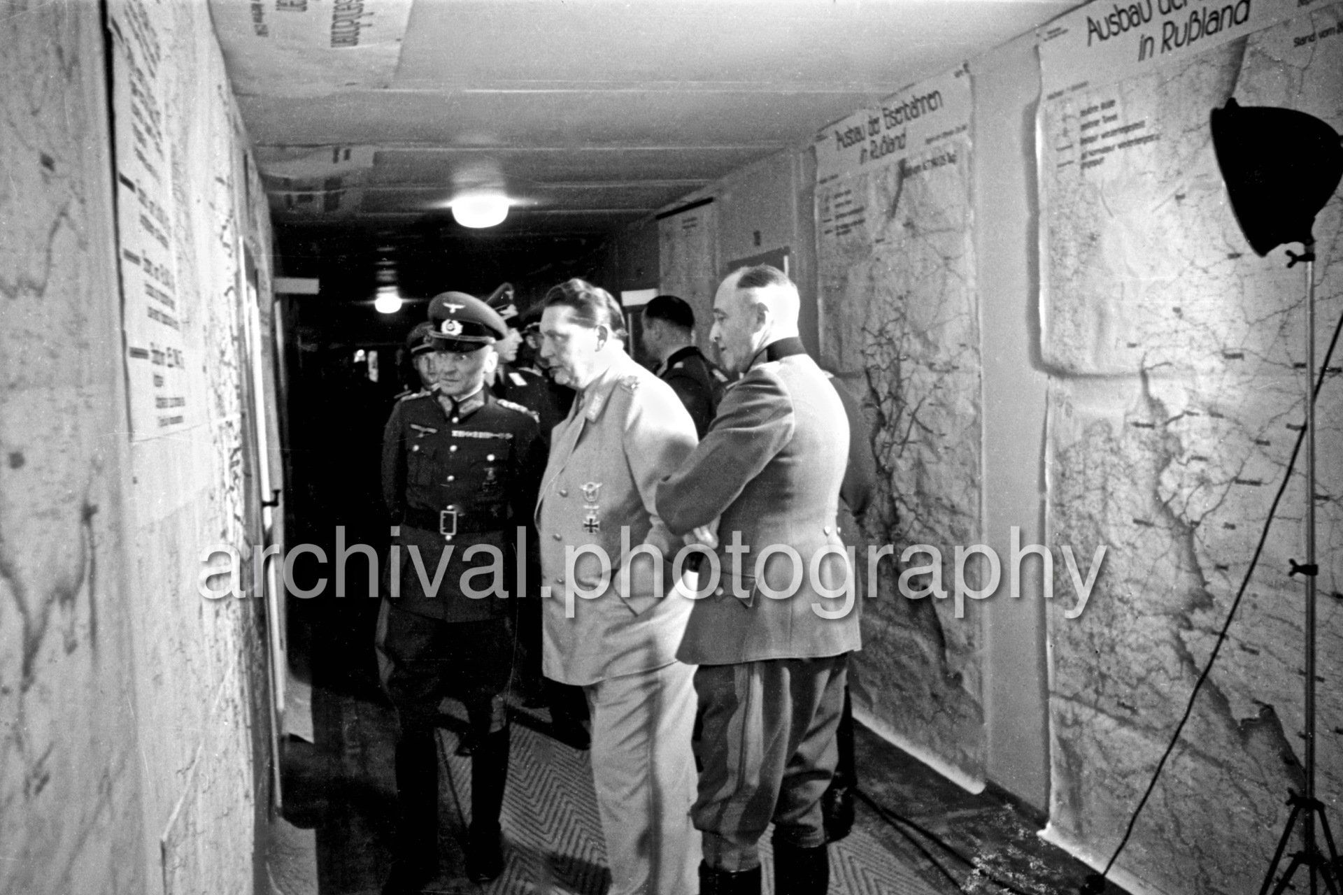 Nazi Luftwaffe Field Marshal Hermann Goering attending an aerial bomb damage briefing at the 'Wolfsschanze' headquarters at Rastenburg in East Prussia - Wolf's Lair