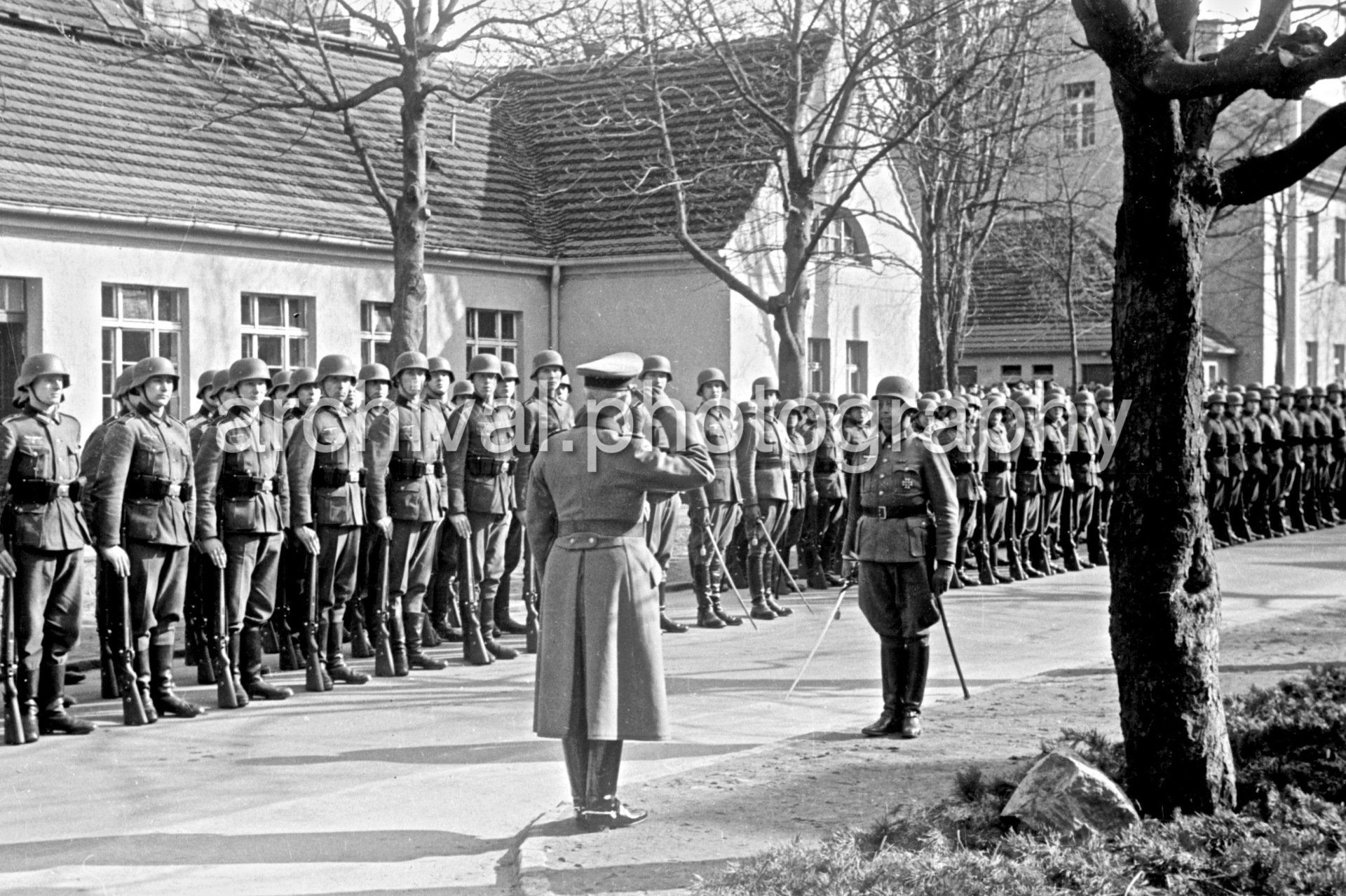 General and Honor Guard Soldiers - Nazi Funeral of Highly Decorated 1st Panzer Division Officer