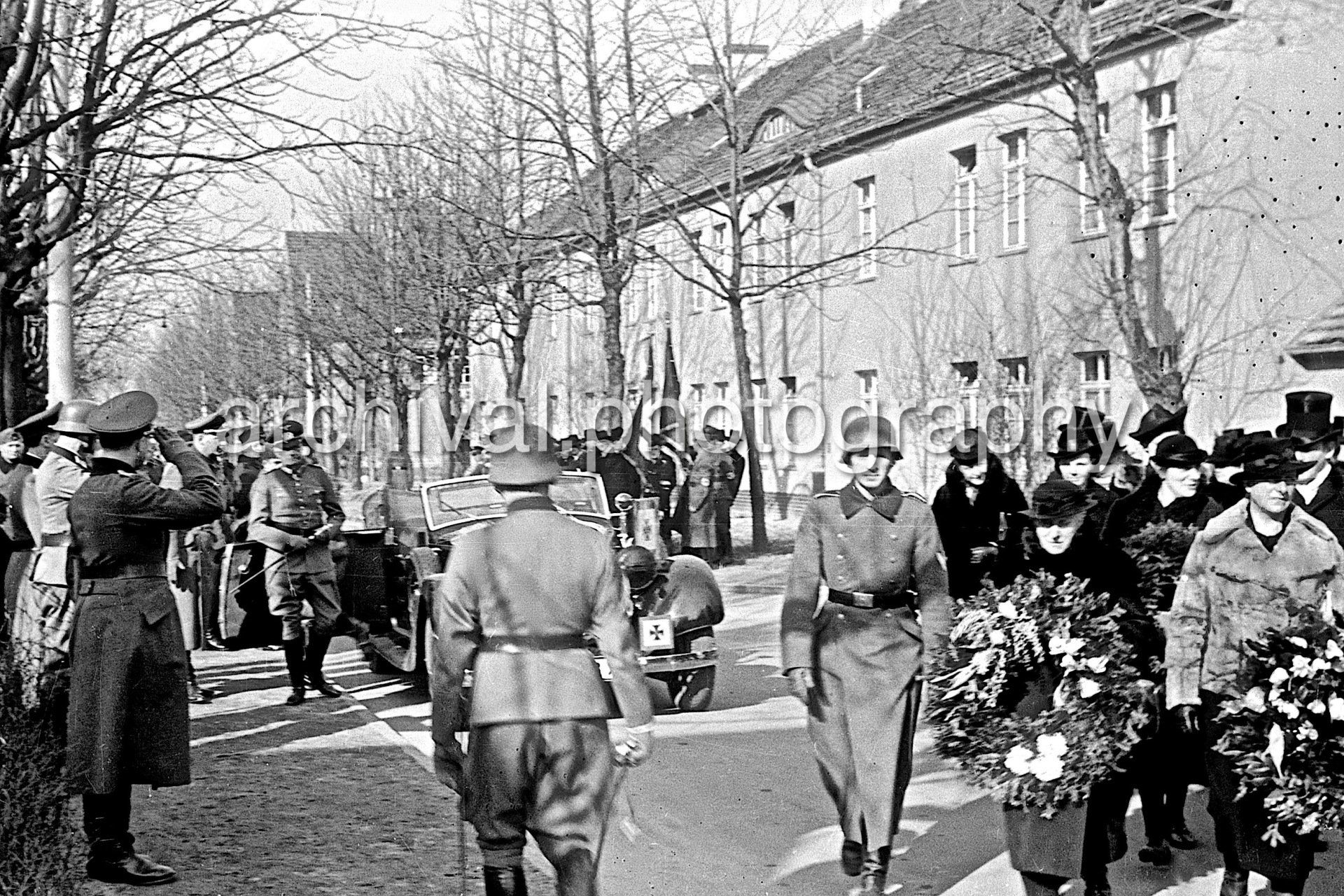 Honor Guard Soldiers - Nazi Funeral of Highly Decorated 1st Panzer Division Officer
