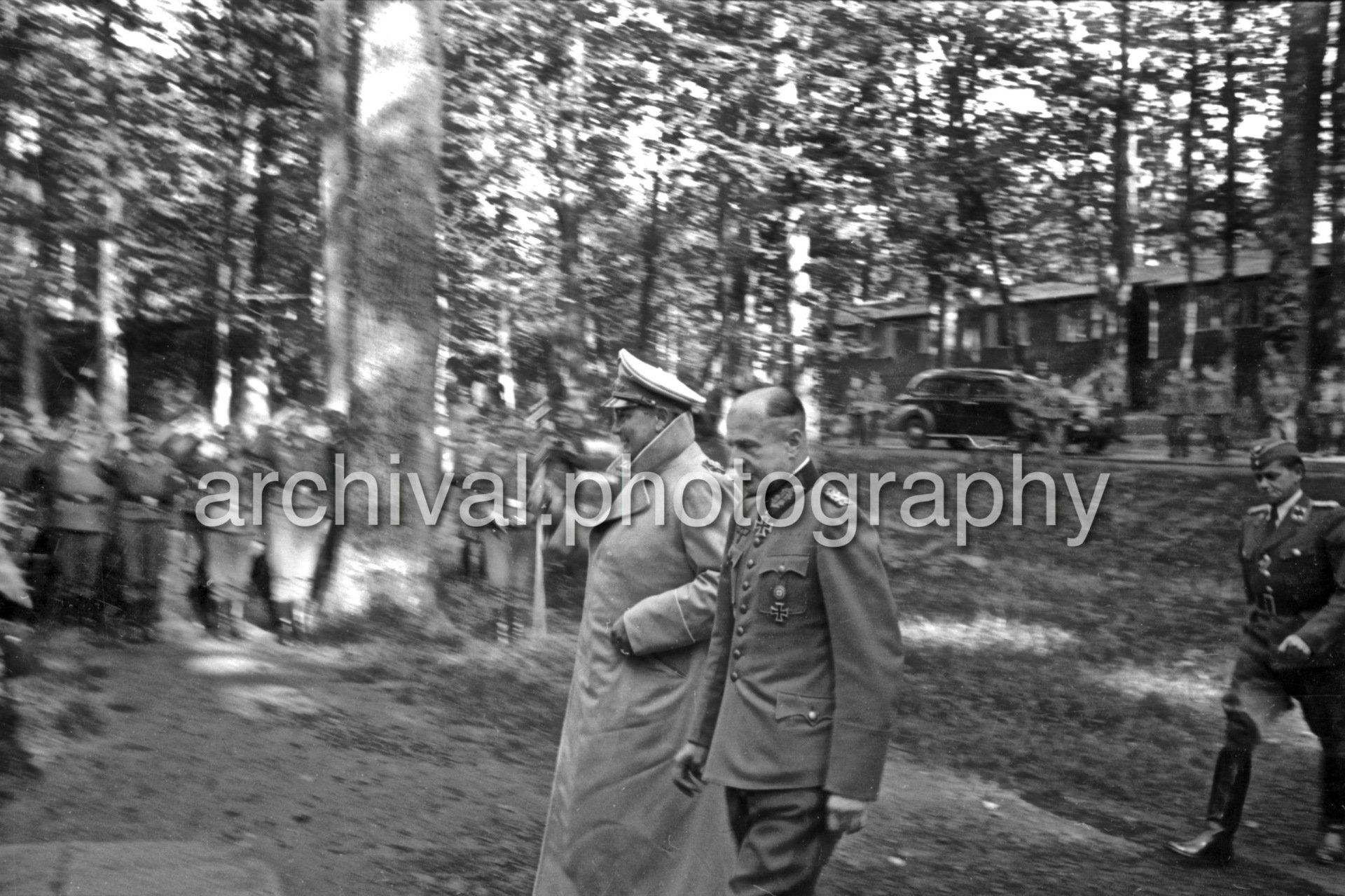Nazi Luftwaffe Field Marshal Hermann Goering attending an aerial bomb damage briefing at the 'Wolfsschanze' headquarters at Rastenburg in East Prussia - Wolf's Lair
