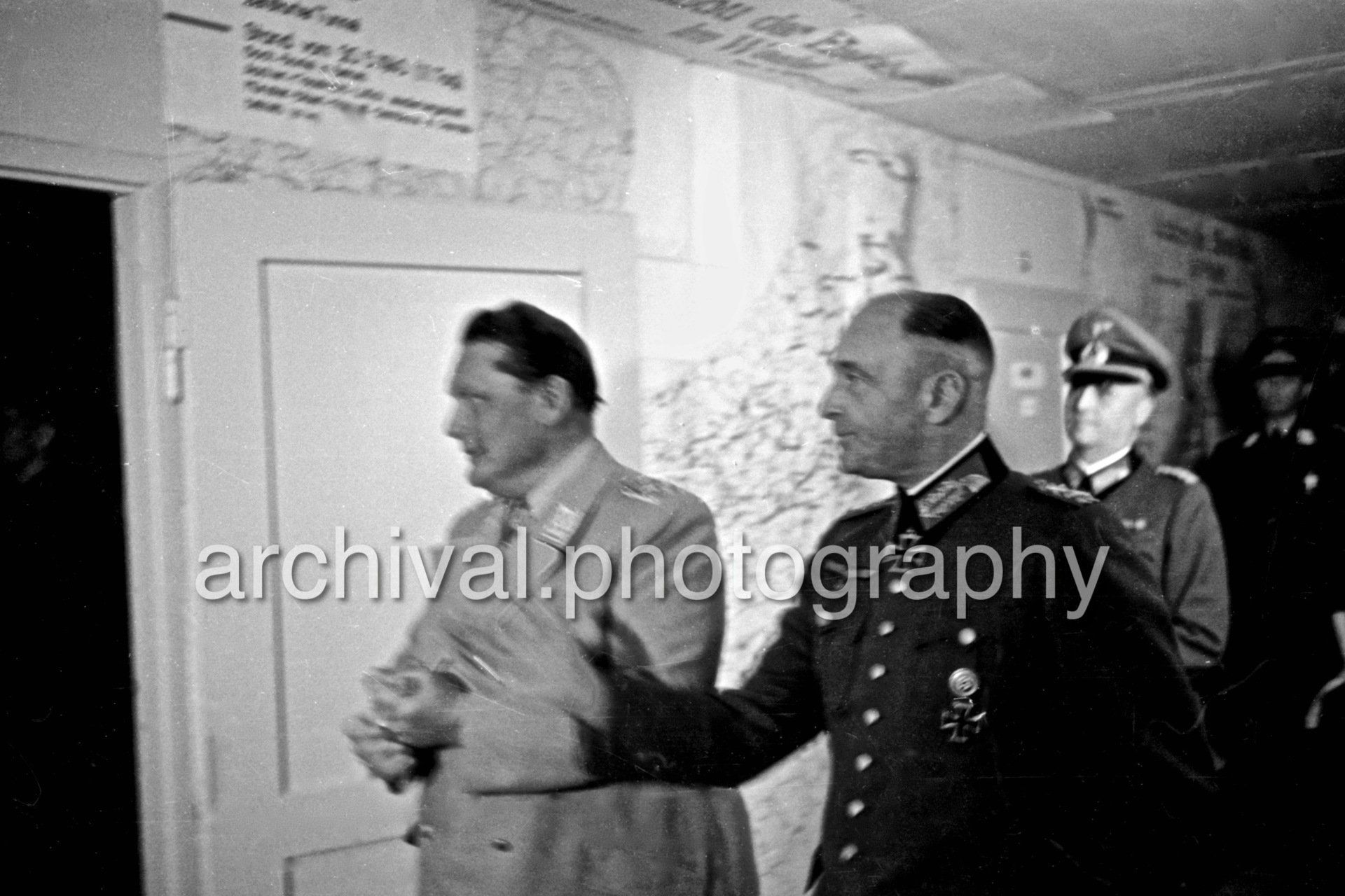 Nazi Luftwaffe Field Marshal Hermann Goering attending an aerial bomb damage briefing at the 'Wolfsschanze' headquarters at Rastenburg in East Prussia - Wolf's Lair