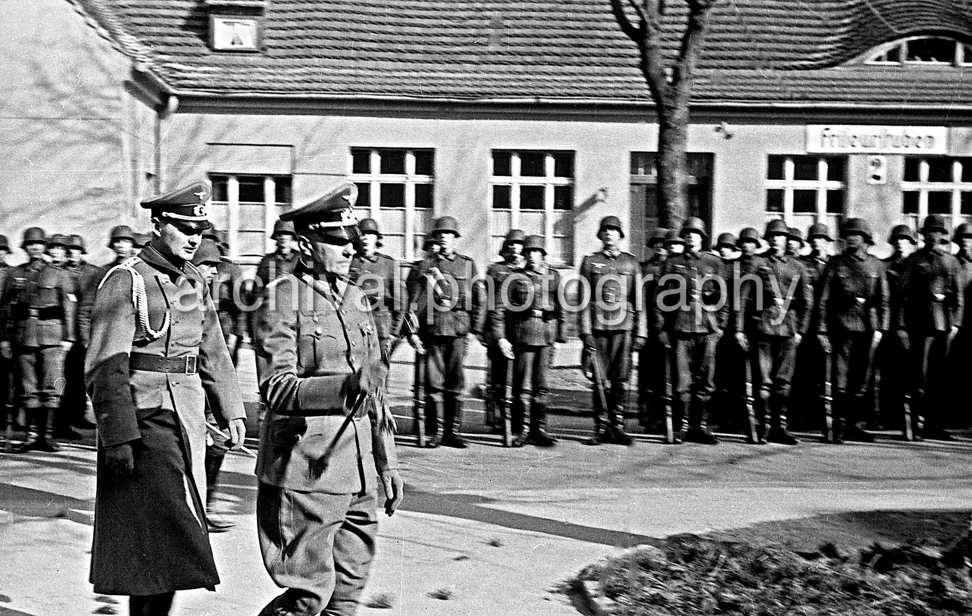 Generals and Honor Guard Soldiers - Nazi Funeral of Highly Decorated 1st Panzer Division Officer