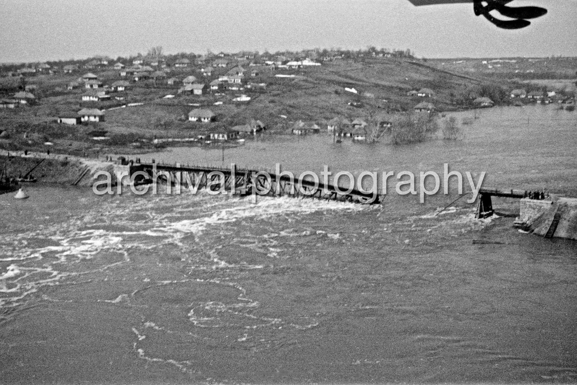 Destroyed bridge - Nazi Luftwaffe Field Marshal Hermann Goering attending an aerial bomb damage briefing at the 'Wolfsschanze' headquarters at Rastenburg in East Prussia - Wolf's Lair