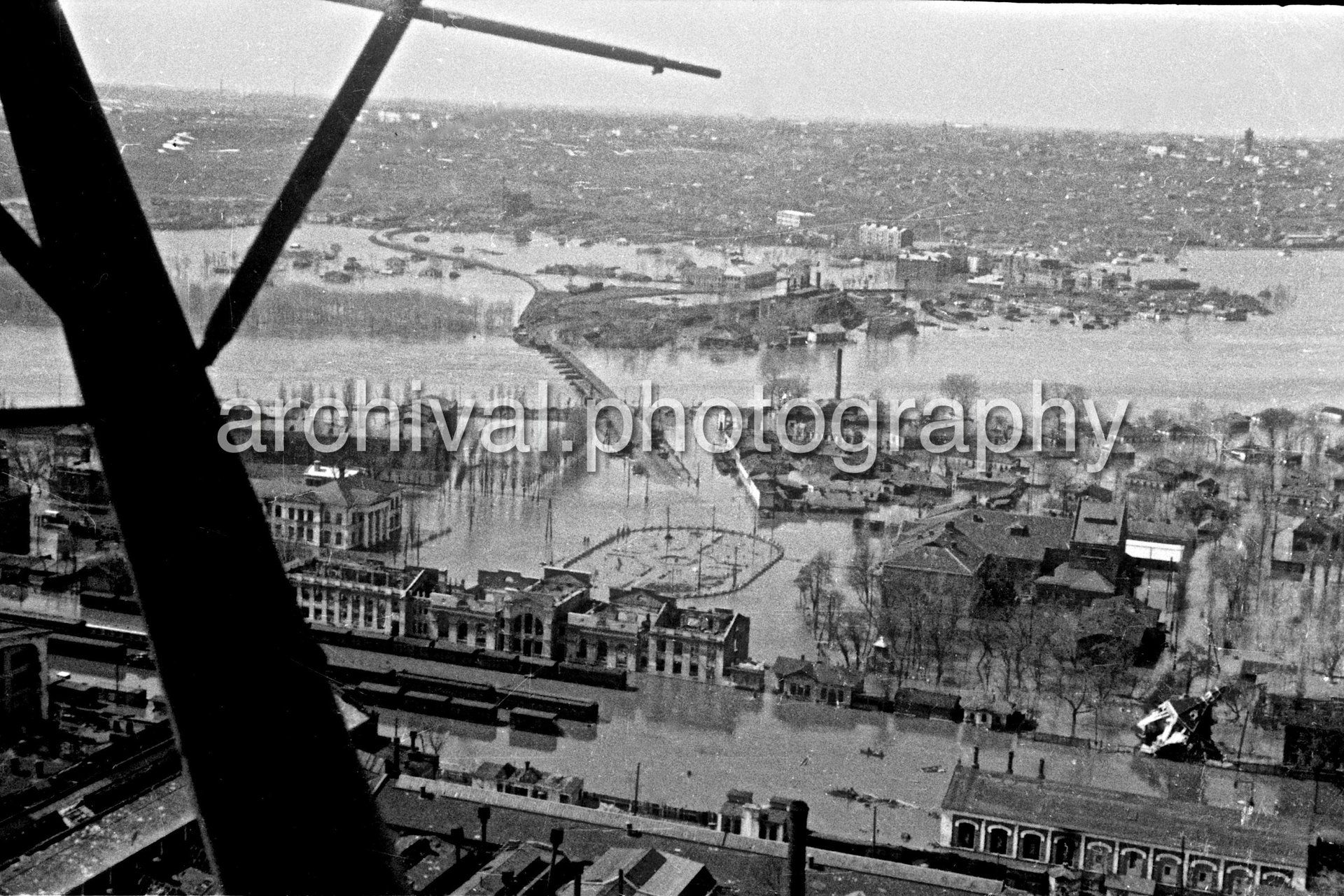 Bombed out town that is flooded - Nazi Luftwaffe Field Marshal Hermann Goering attending an aerial bomb damage briefing at the 'Wolfsschanze' headquarters at Rastenburg in East Prussia - Wolf's Lair