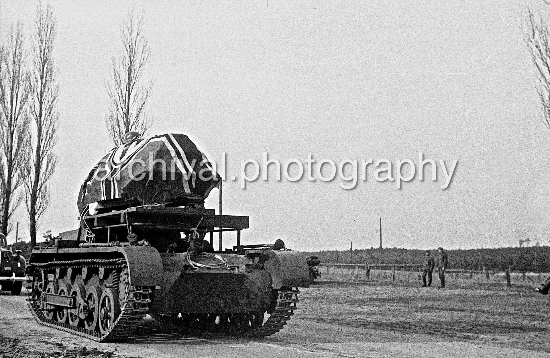 Tank carrying casket - Nazi Funeral of Highly Decorated 1st Panzer Division Officer