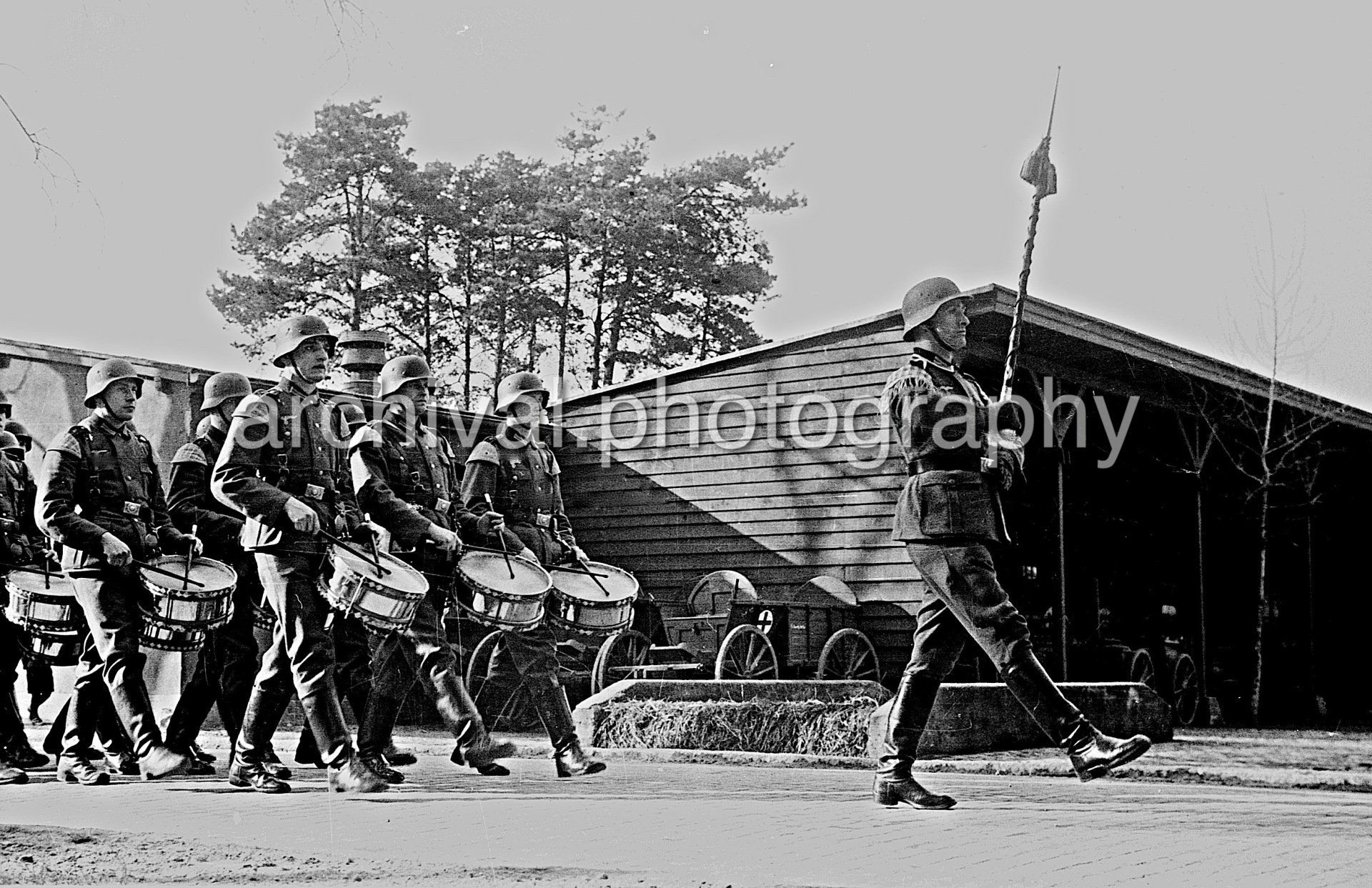 Honor Guard Soldiers - Nazi Funeral of Highly Decorated 1st Panzer Division Officer