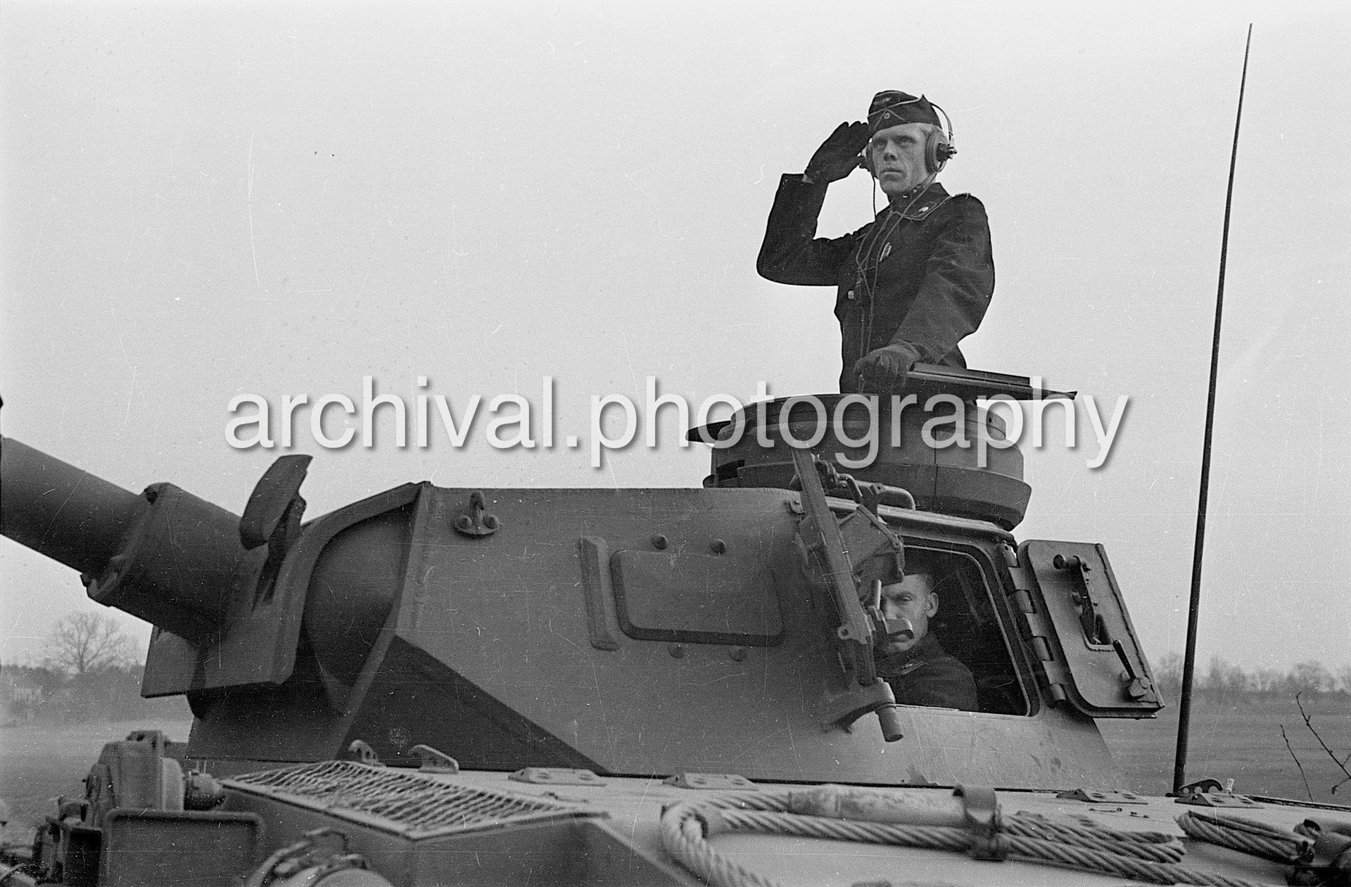 Honor Guard Soldier saluting from tank - Nazi Funeral of Highly Decorated 1st Panzer Division Officer