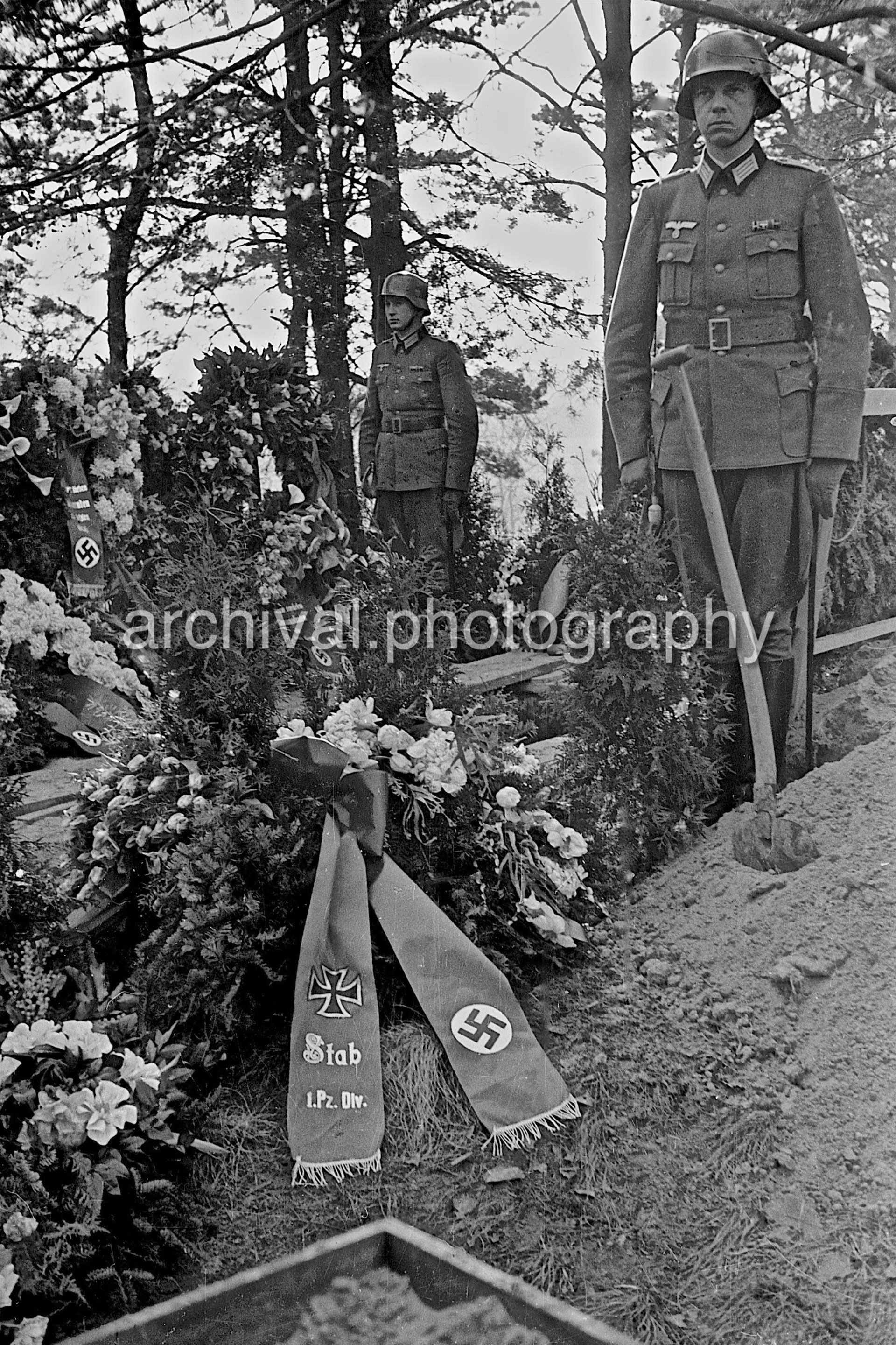 Nazi General Burial Site - Nazi Funeral of Highly Decorated 1st Panzer Division Officer
